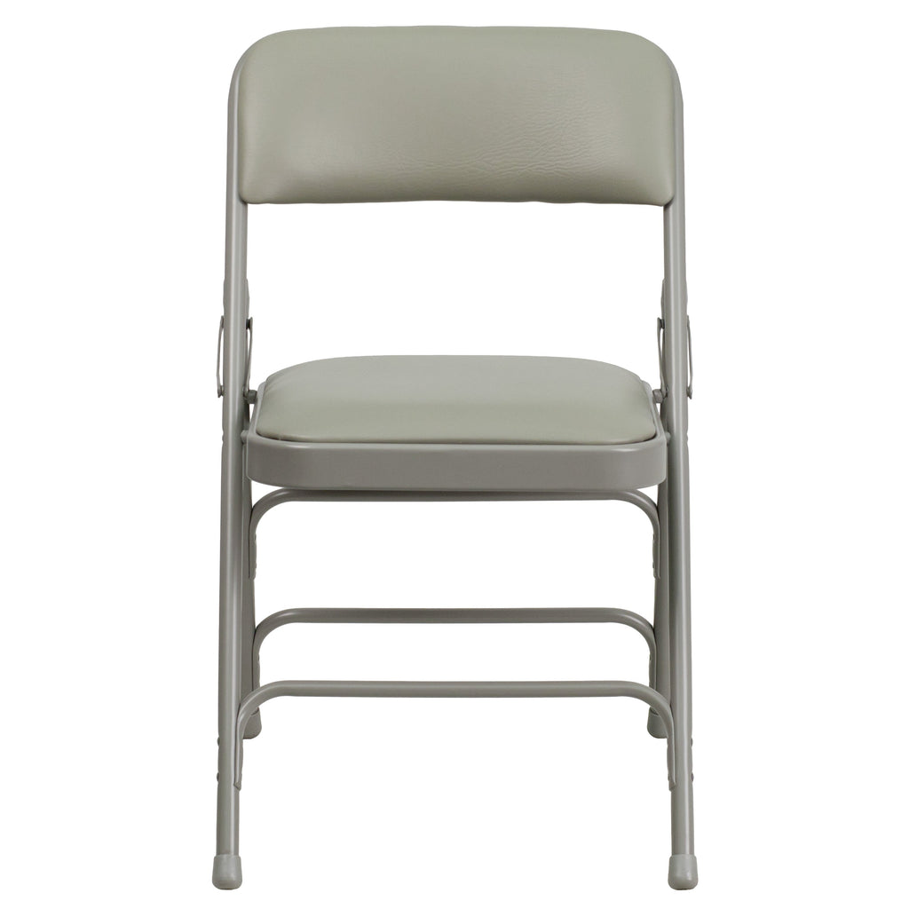 Series Curved Triple Braced & Double Hinged Upholstered Metal Folding Chair