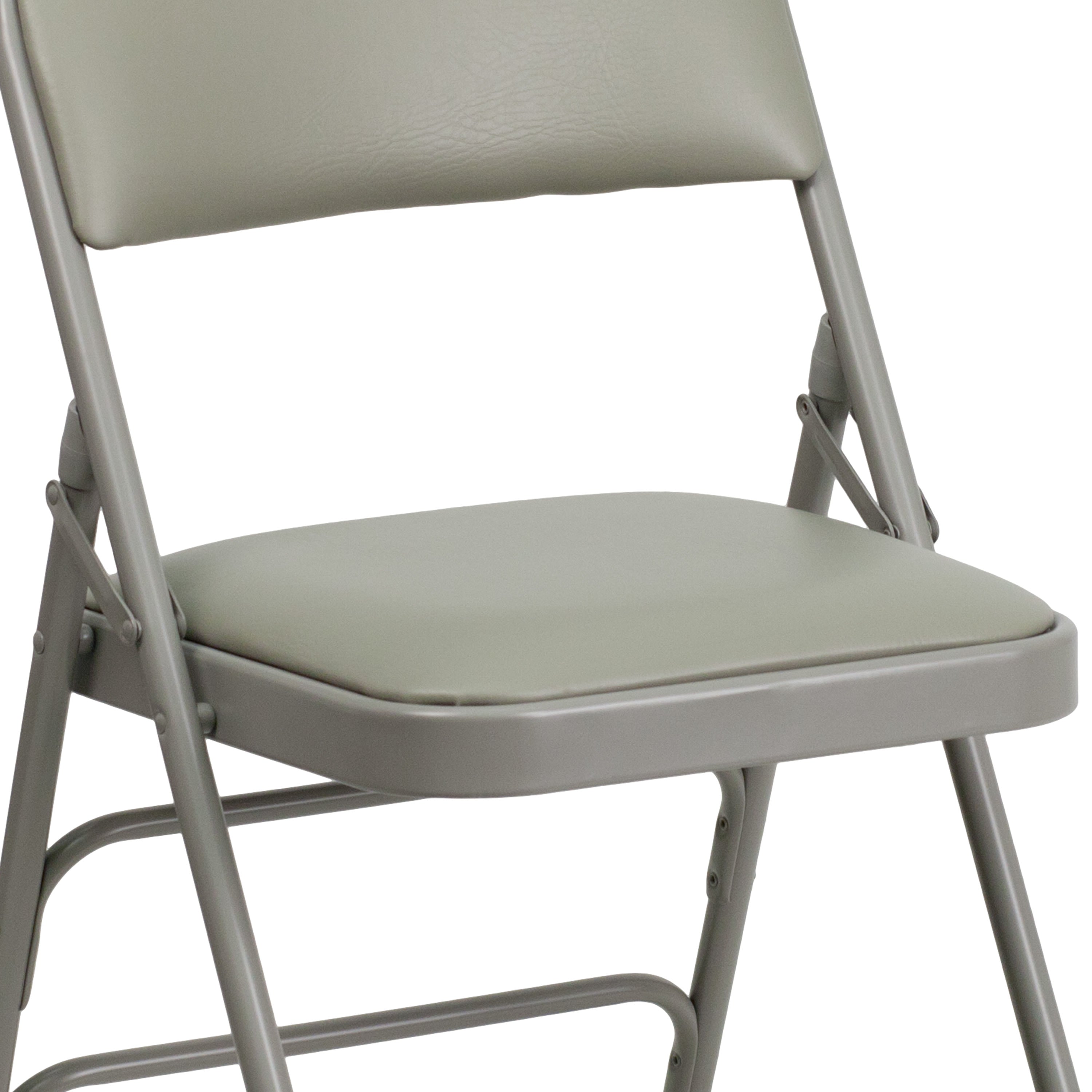 Series Curved Triple Braced & Double Hinged Upholstered Metal Folding Chair