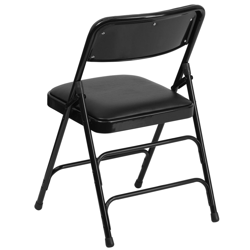 Series Curved Triple Braced & Double Hinged Upholstered Metal Folding Chair