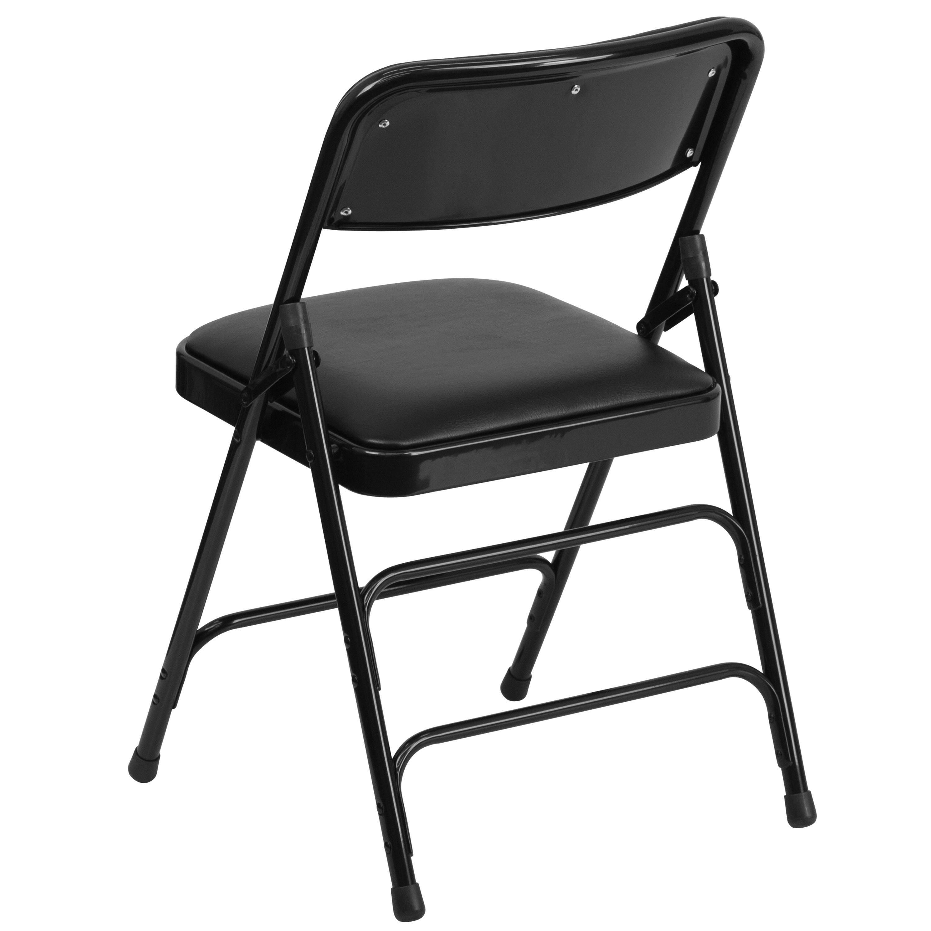 Series Curved Triple Braced & Double Hinged Upholstered Metal Folding Chair