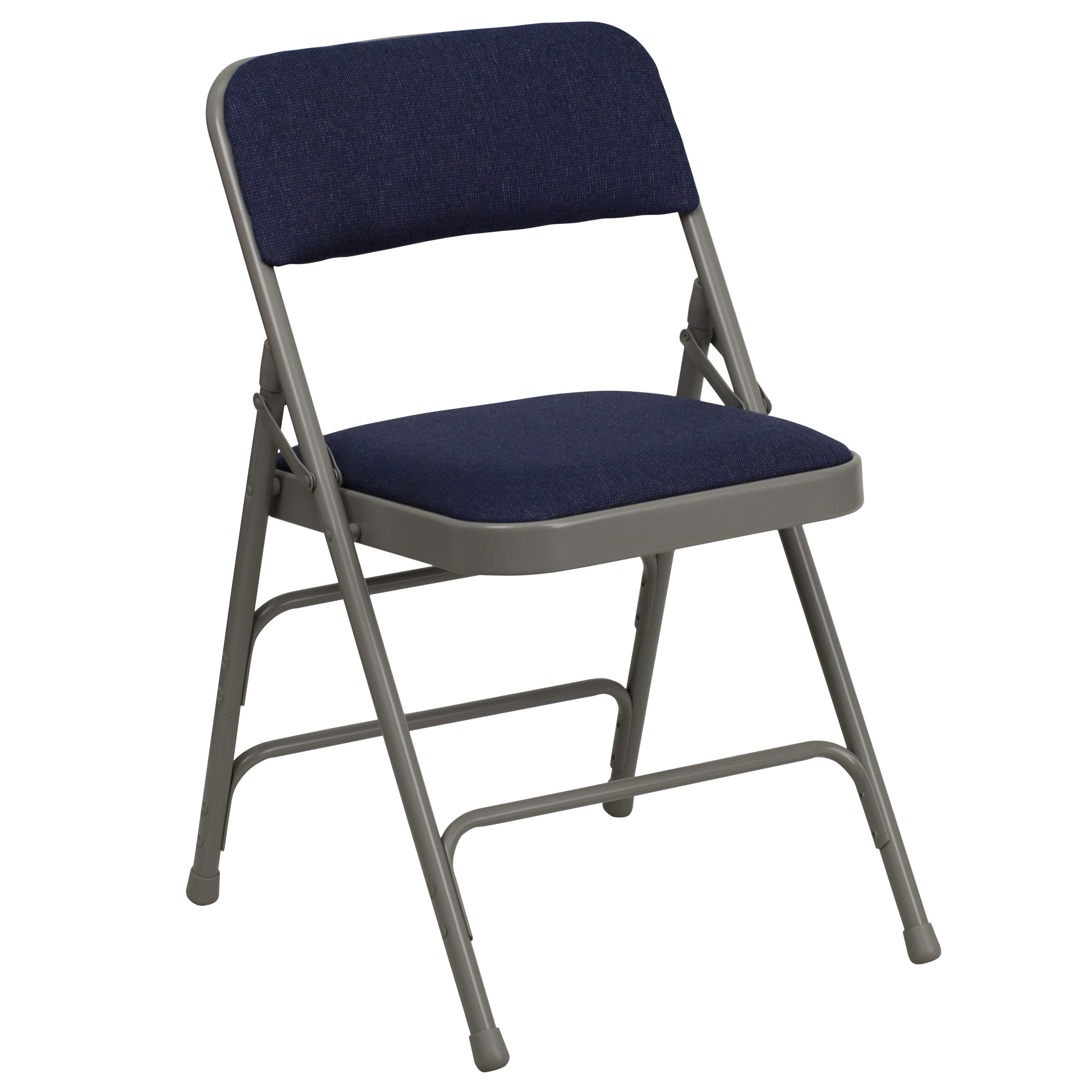 Series Curved Triple Braced & Double Hinged Upholstered Metal Folding Chair