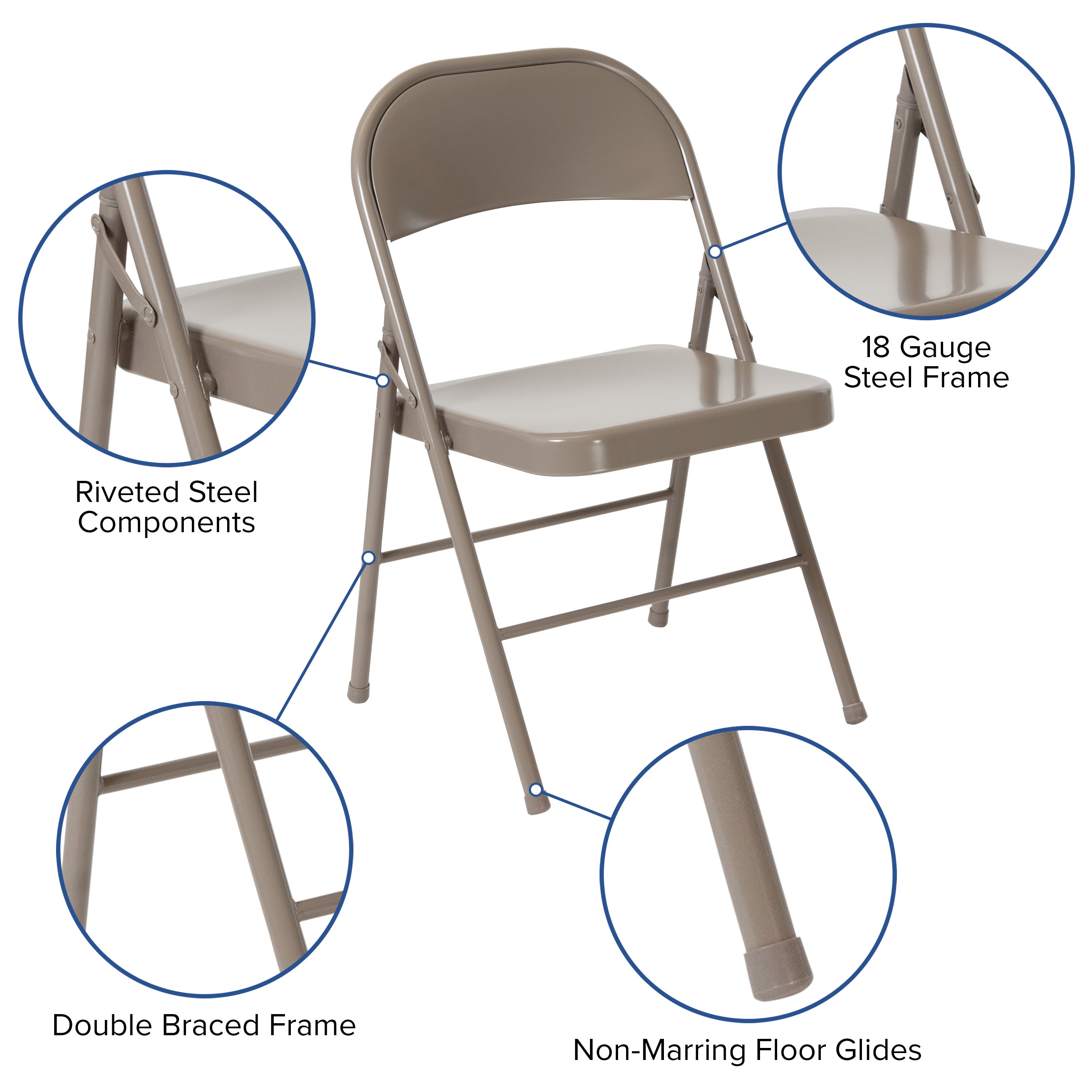 Series Double Braced Metal Folding Chair
