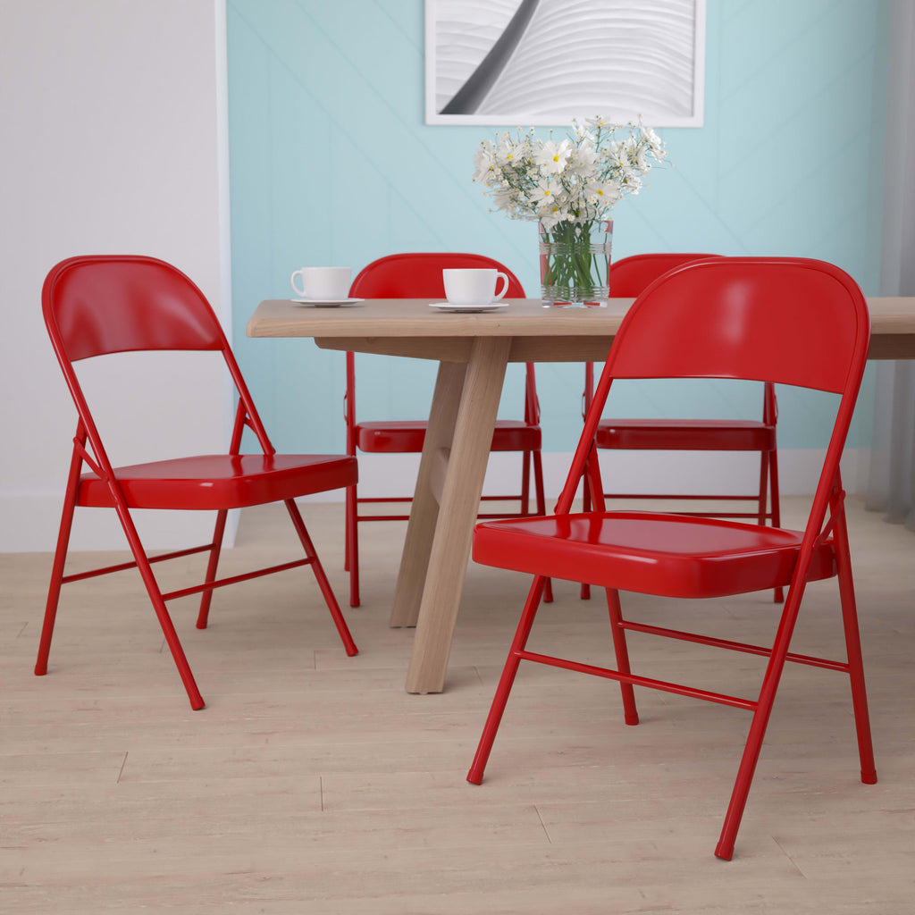Series Double Braced Metal Folding Chair