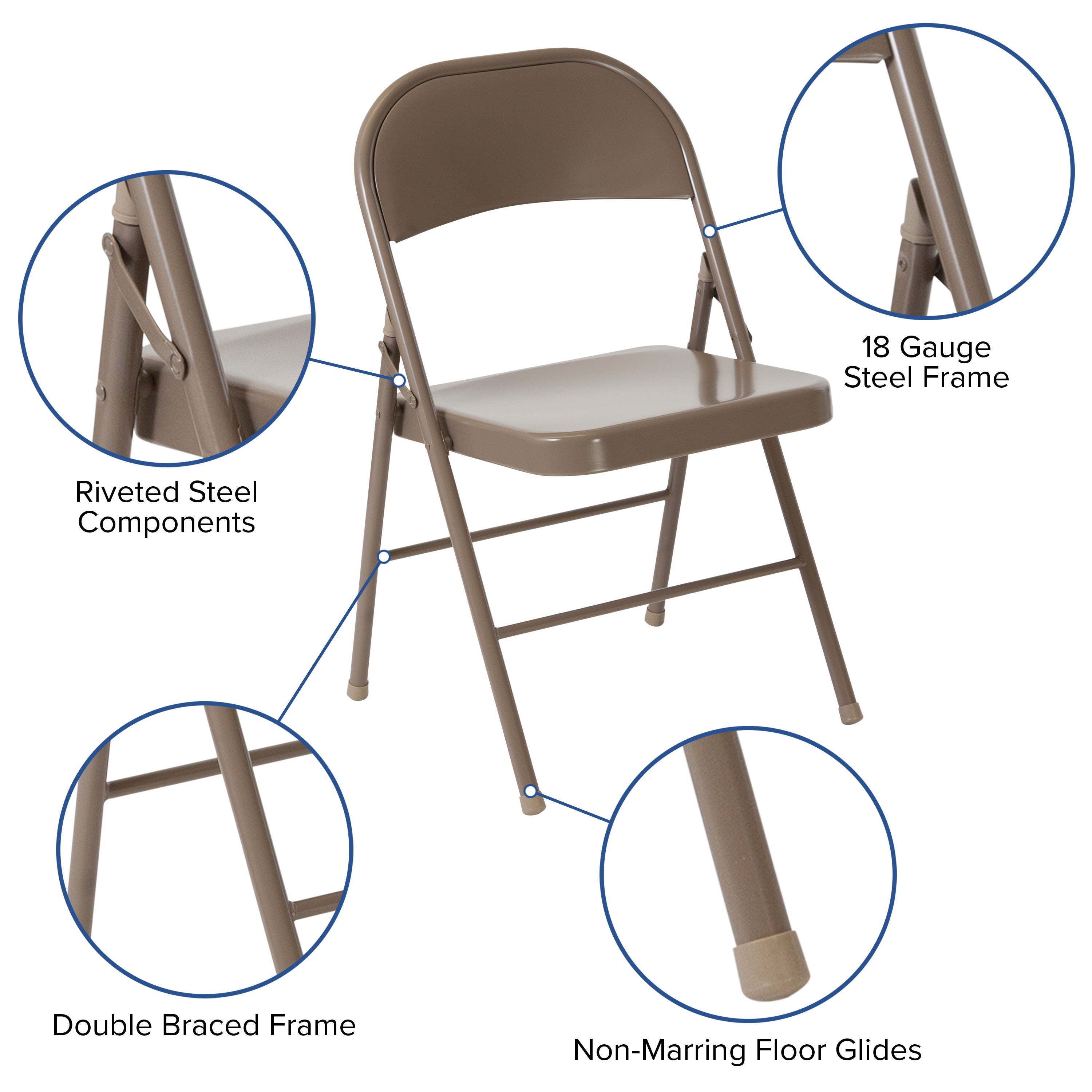 Series Double Braced Metal Folding Chair