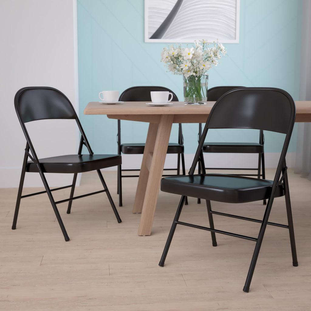 Series Double Braced Metal Folding Chair