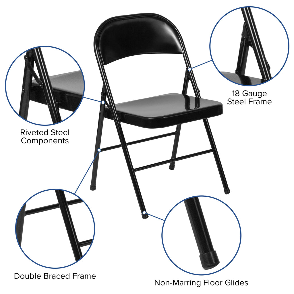 Series Double Braced Metal Folding Chair