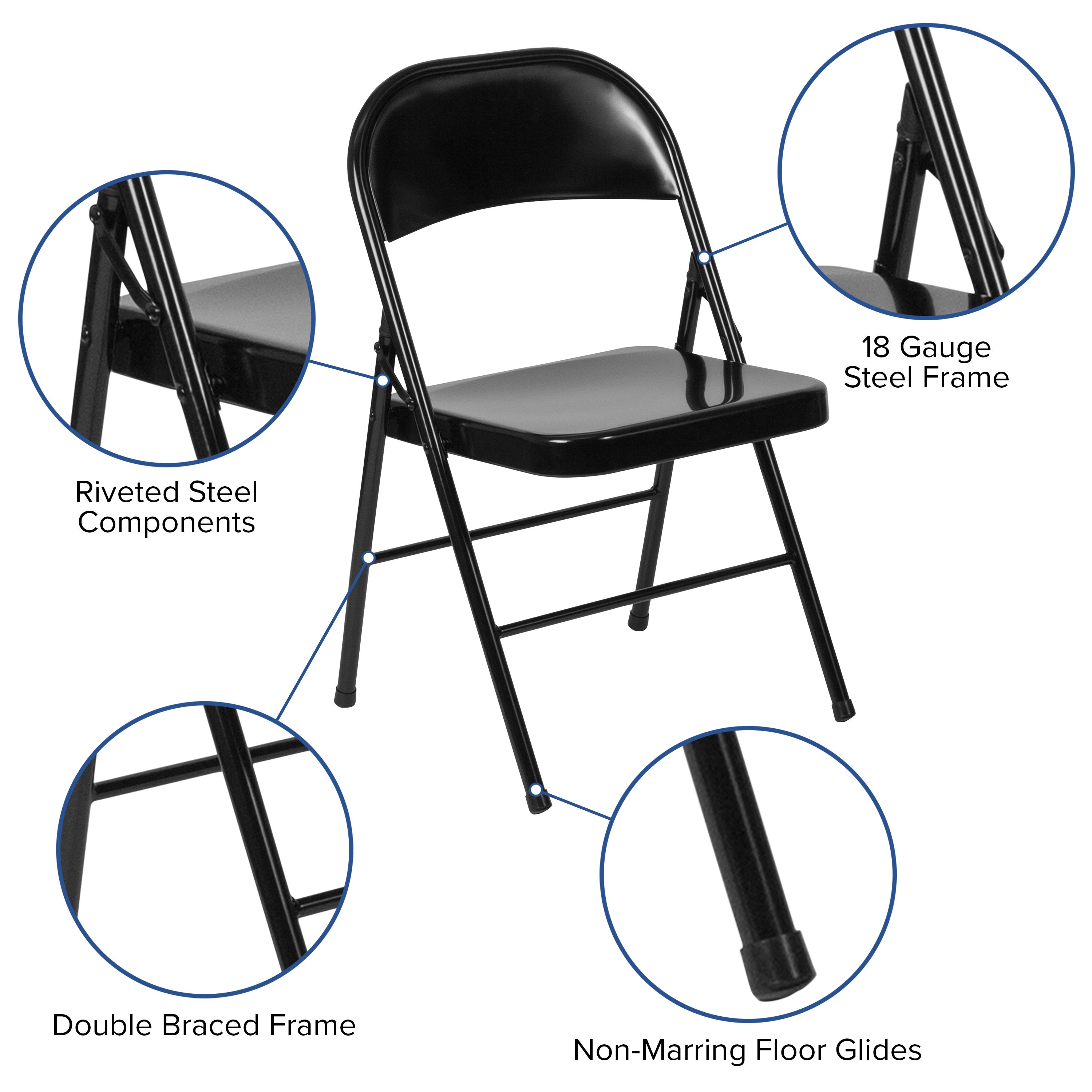 Series Double Braced Metal Folding Chair