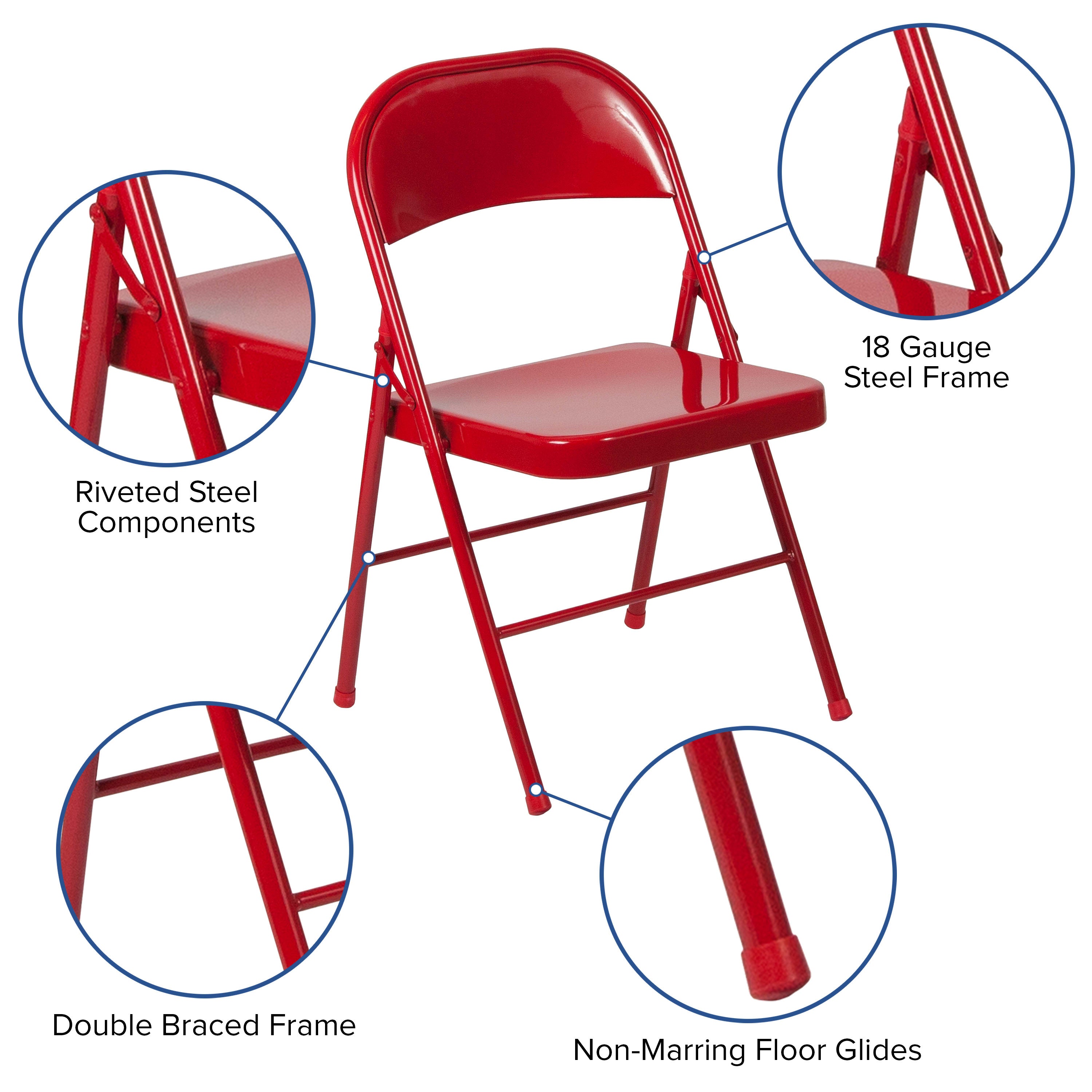 Series Double Braced Metal Folding Chair
