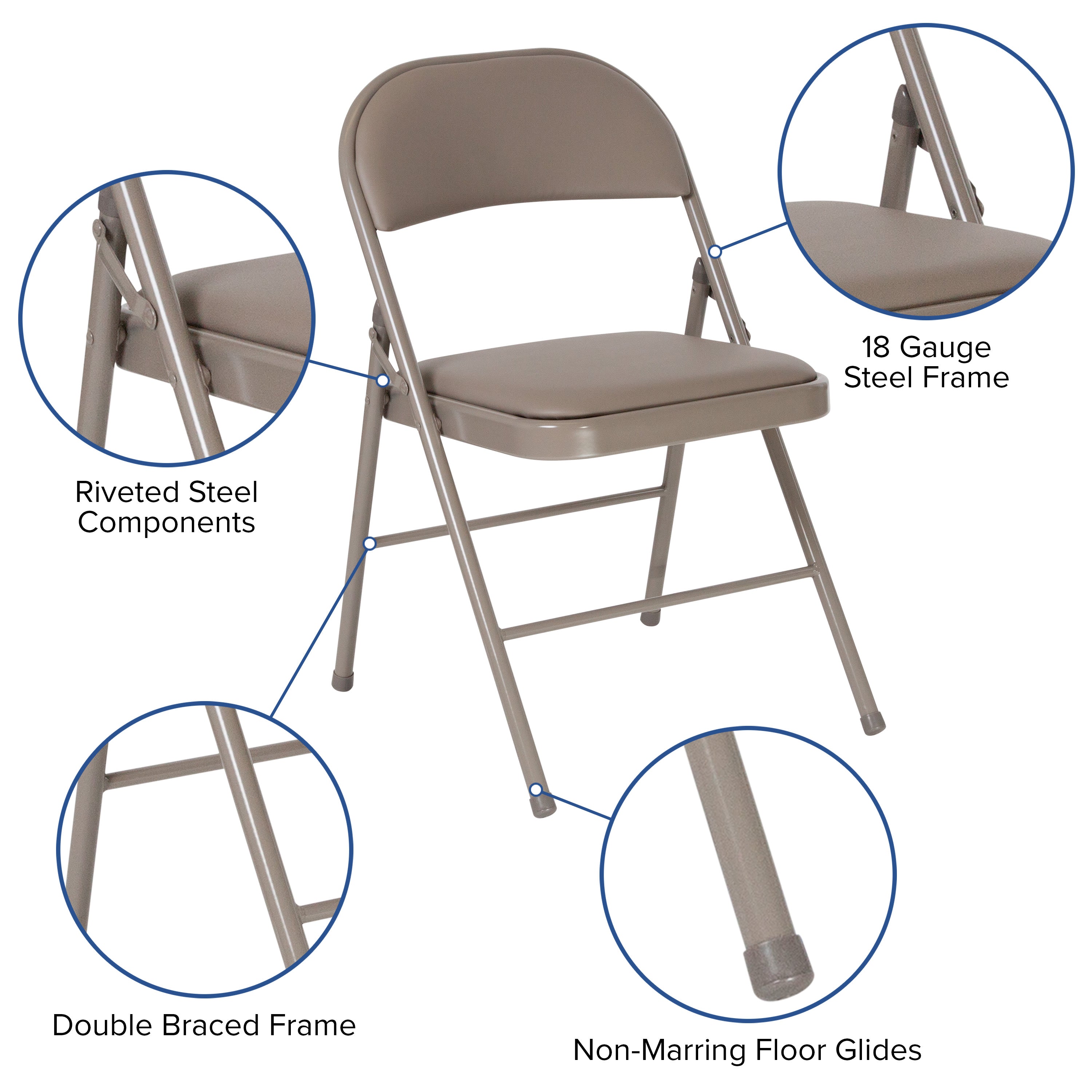 Series Double Braced Vinyl Folding Chair