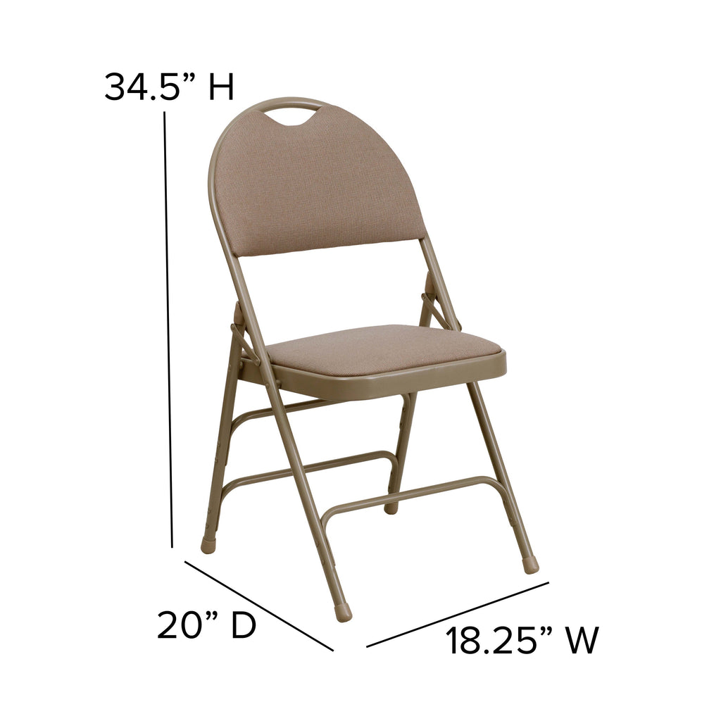 Series Extra Large Ultra-Premium Triple Braced Metal Folding Chair with Easy-Carry Handle