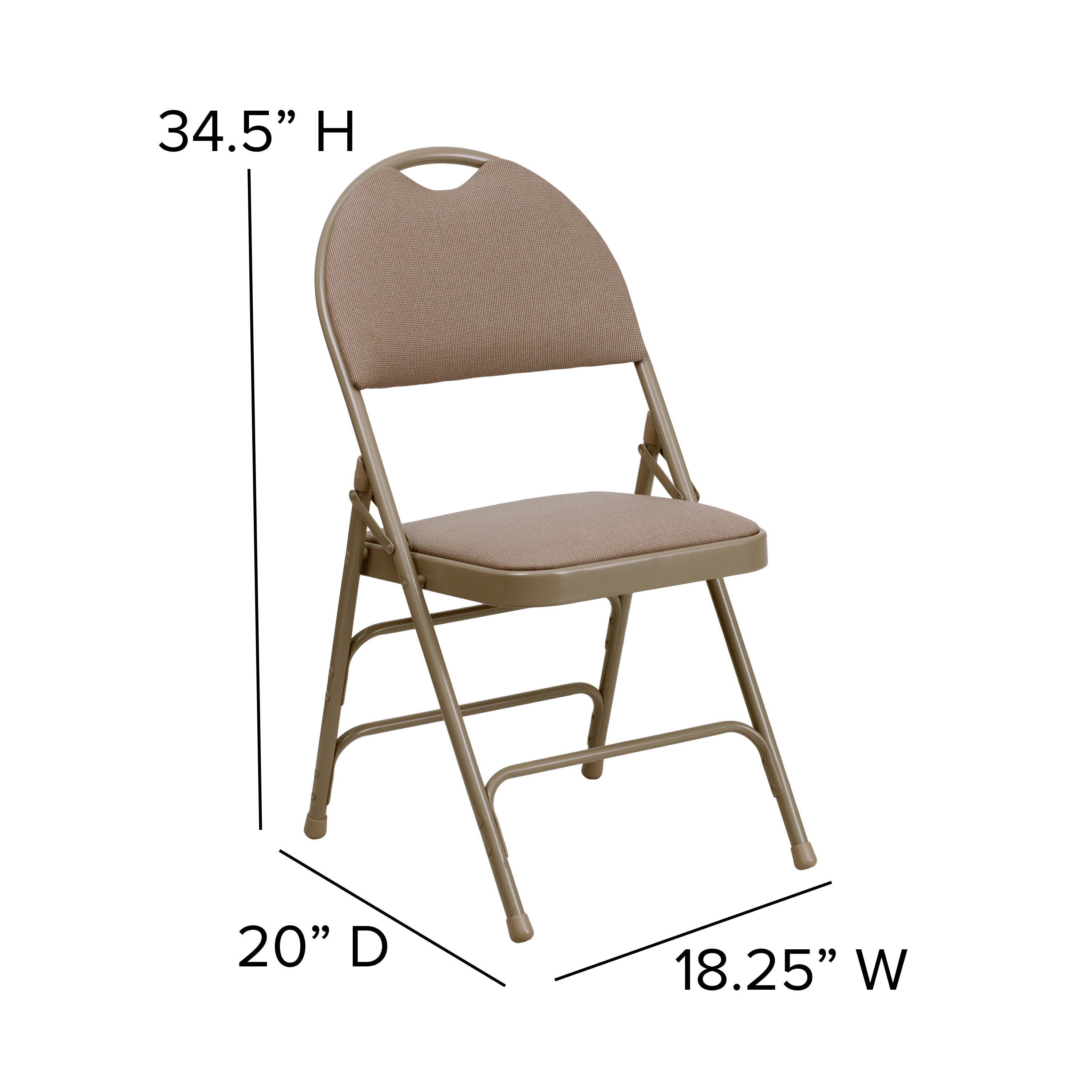Series Extra Large Ultra-Premium Triple Braced Metal Folding Chair with Easy-Carry Handle