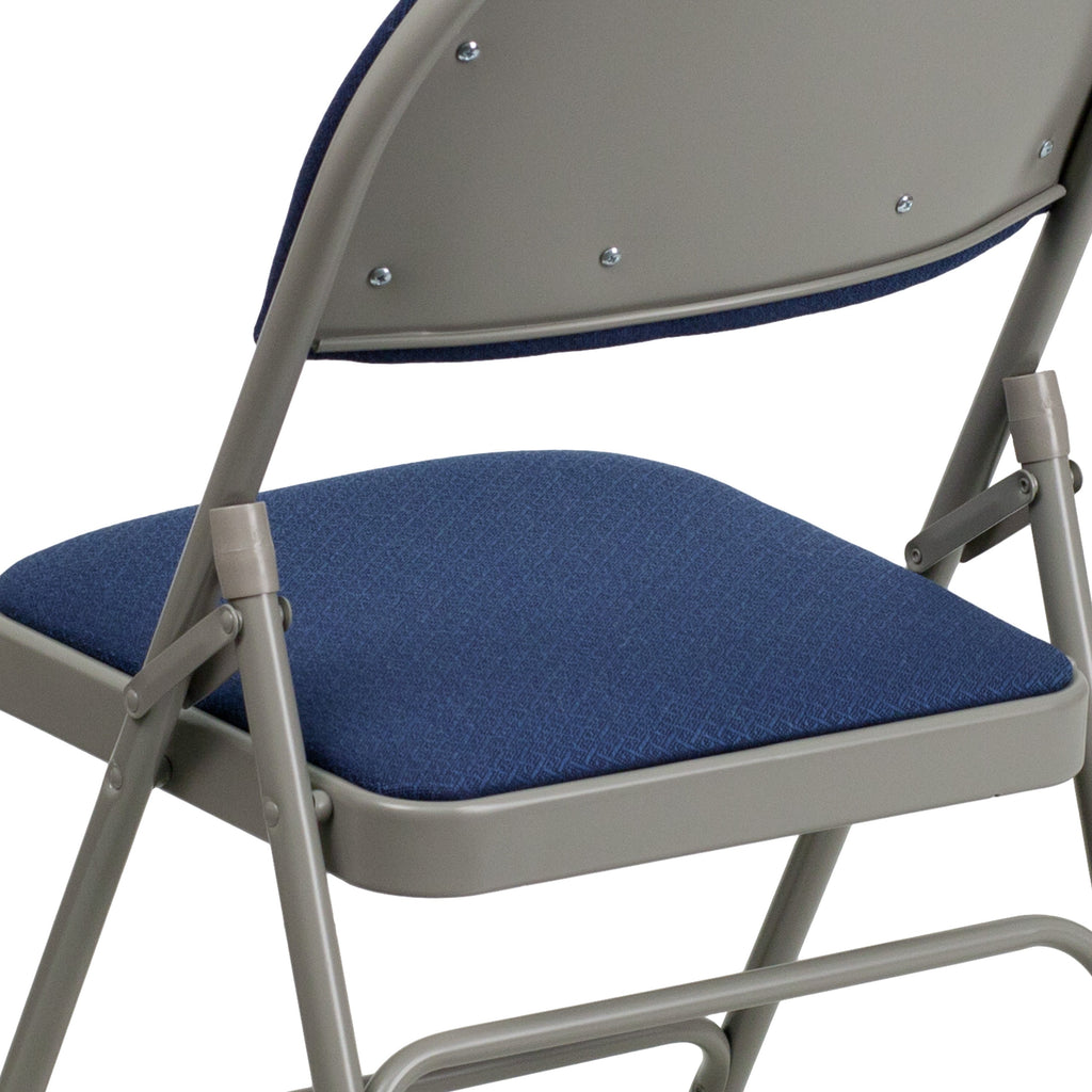 Series Extra Large Ultra-Premium Triple Braced Metal Folding Chair with Easy-Carry Handle