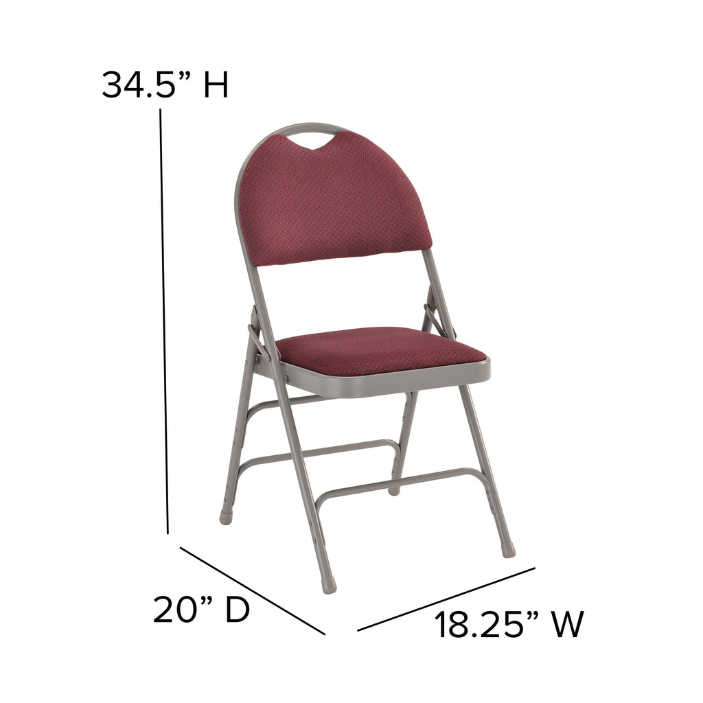 Series Extra Large Ultra-Premium Triple Braced Metal Folding Chair with Easy-Carry Handle