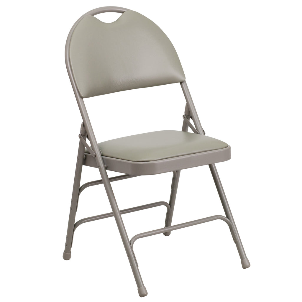 Series Extra Large Ultra-Premium Triple Braced Metal Folding Chair with Easy-Carry Handle