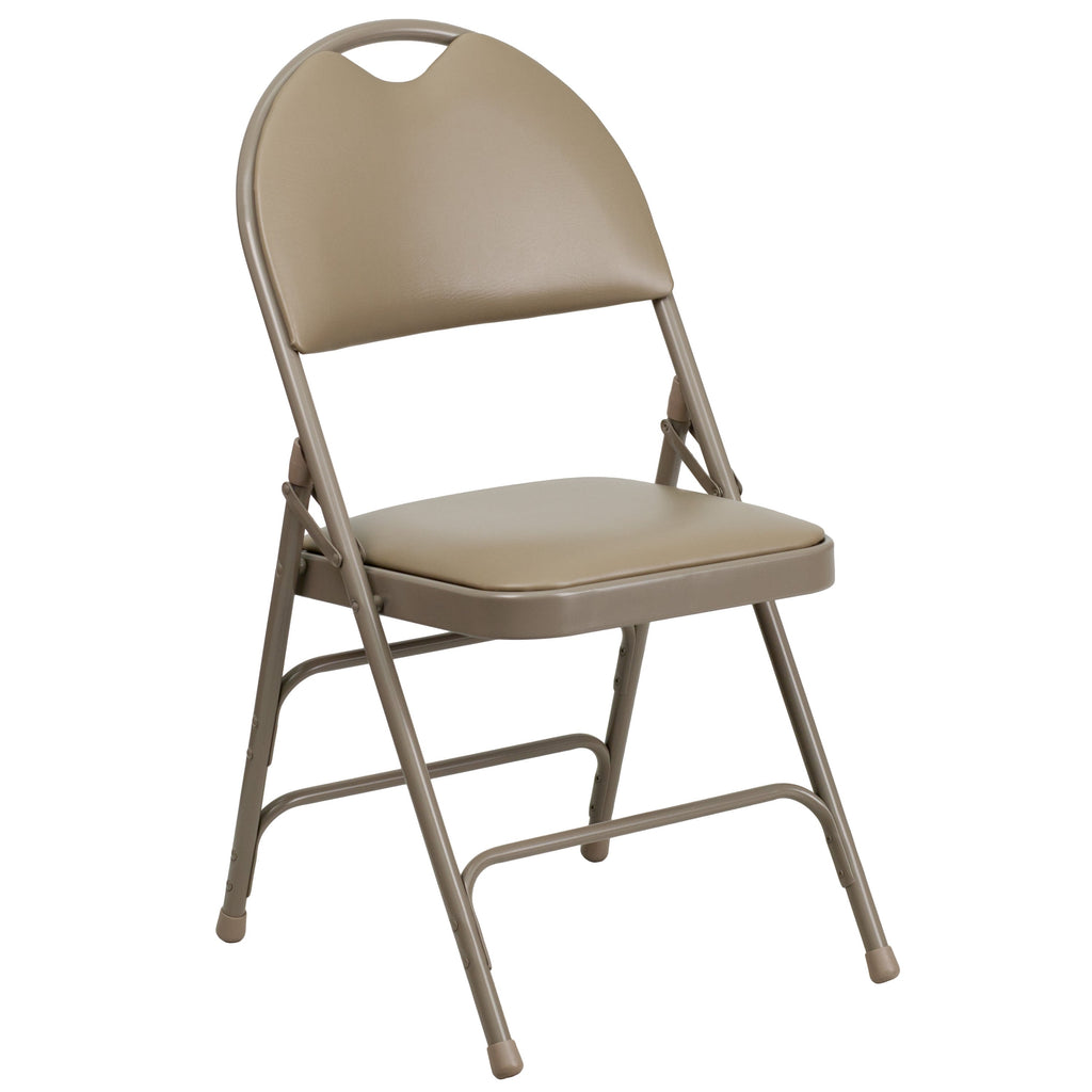 Series Extra Large Ultra-Premium Triple Braced Metal Folding Chair with Easy-Carry Handle