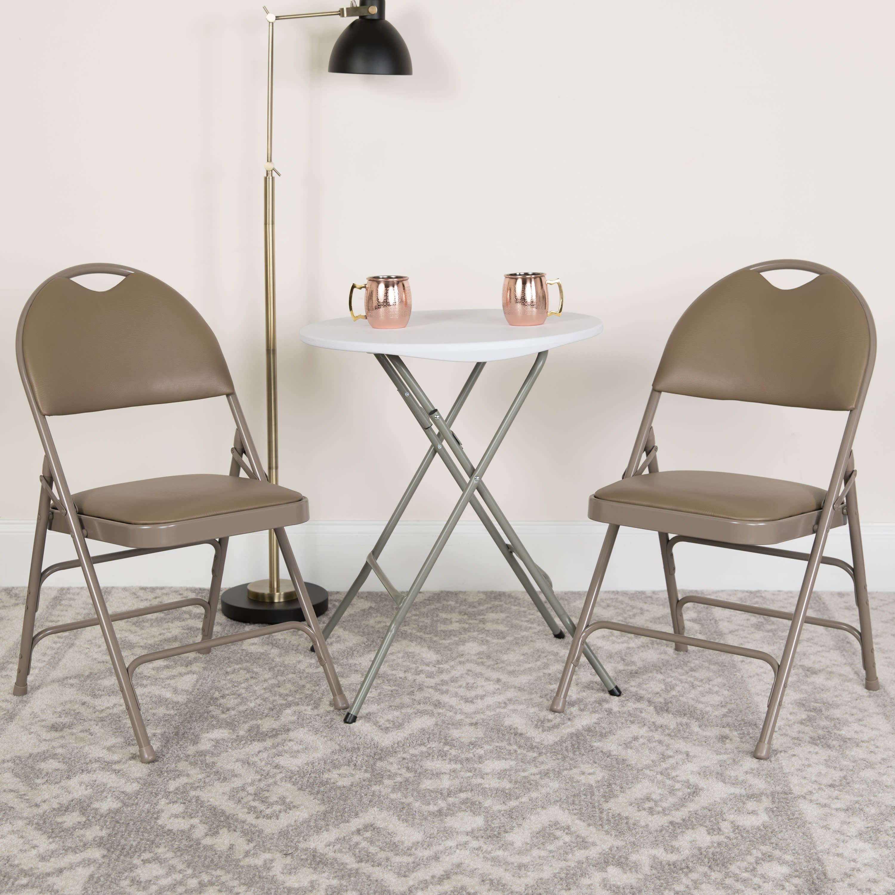 Series Extra Large Ultra-Premium Triple Braced Metal Folding Chair with Easy-Carry Handle