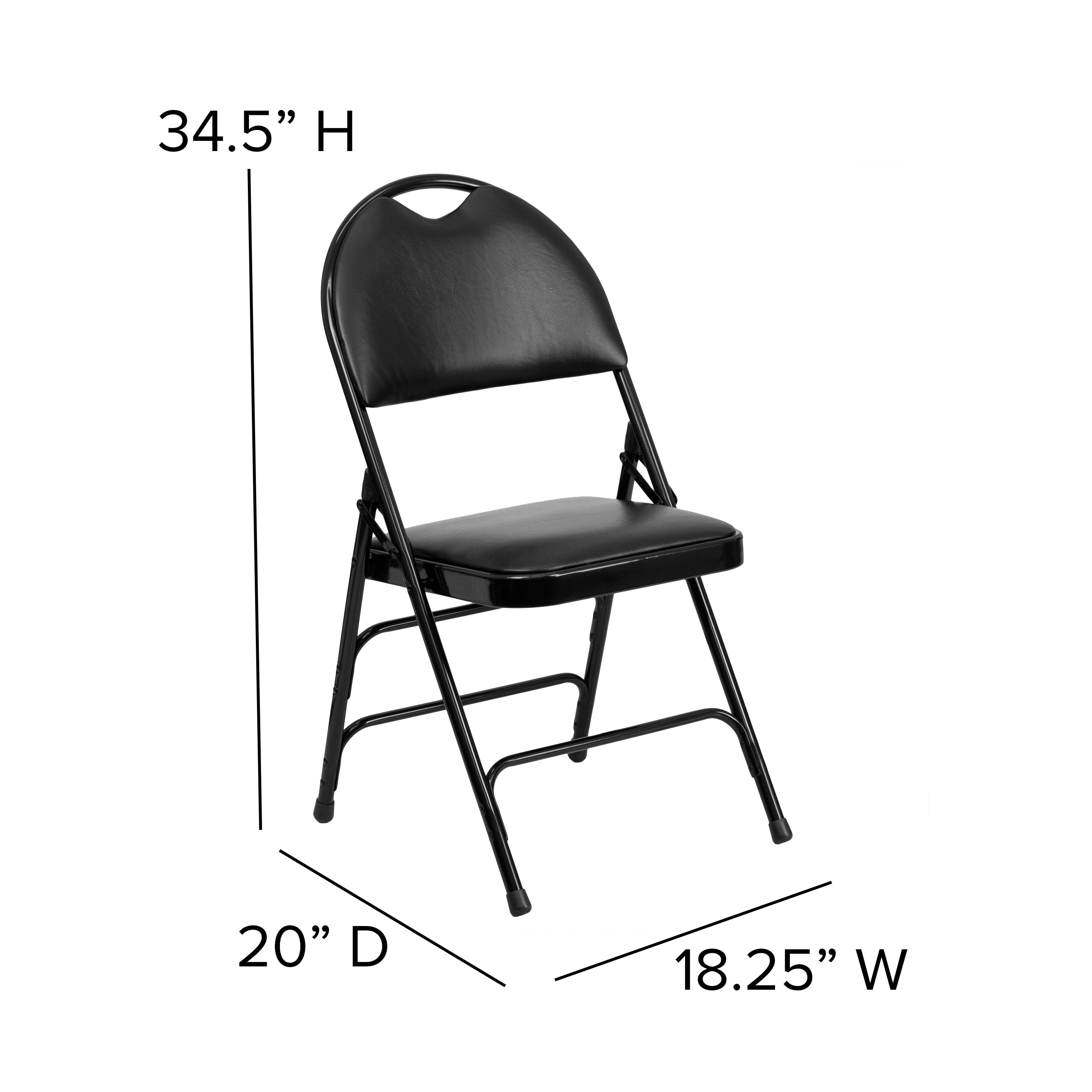Series Extra Large Ultra-Premium Triple Braced Metal Folding Chair with Easy-Carry Handle