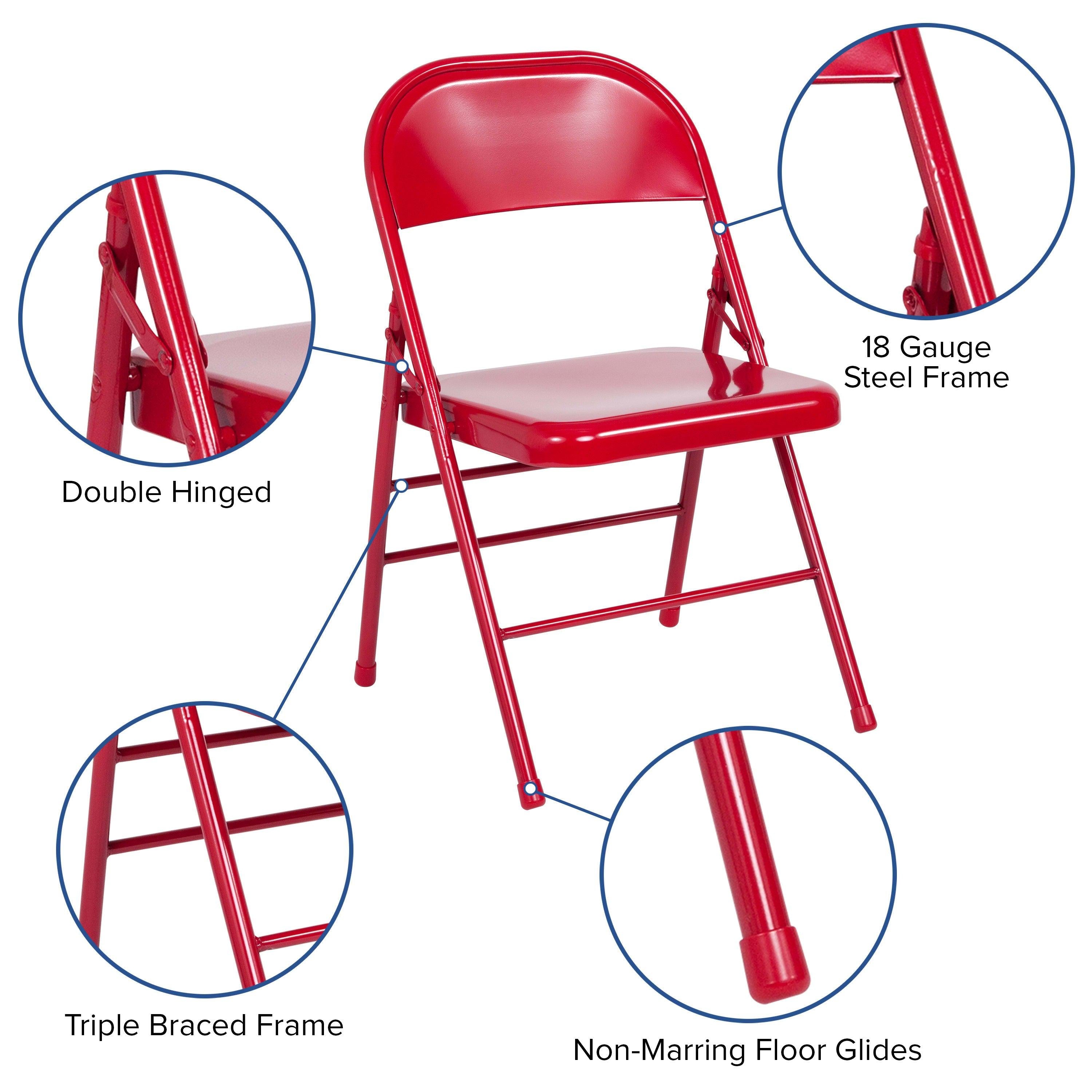 Series Triple Braced & Double Hinged Metal Folding Chair