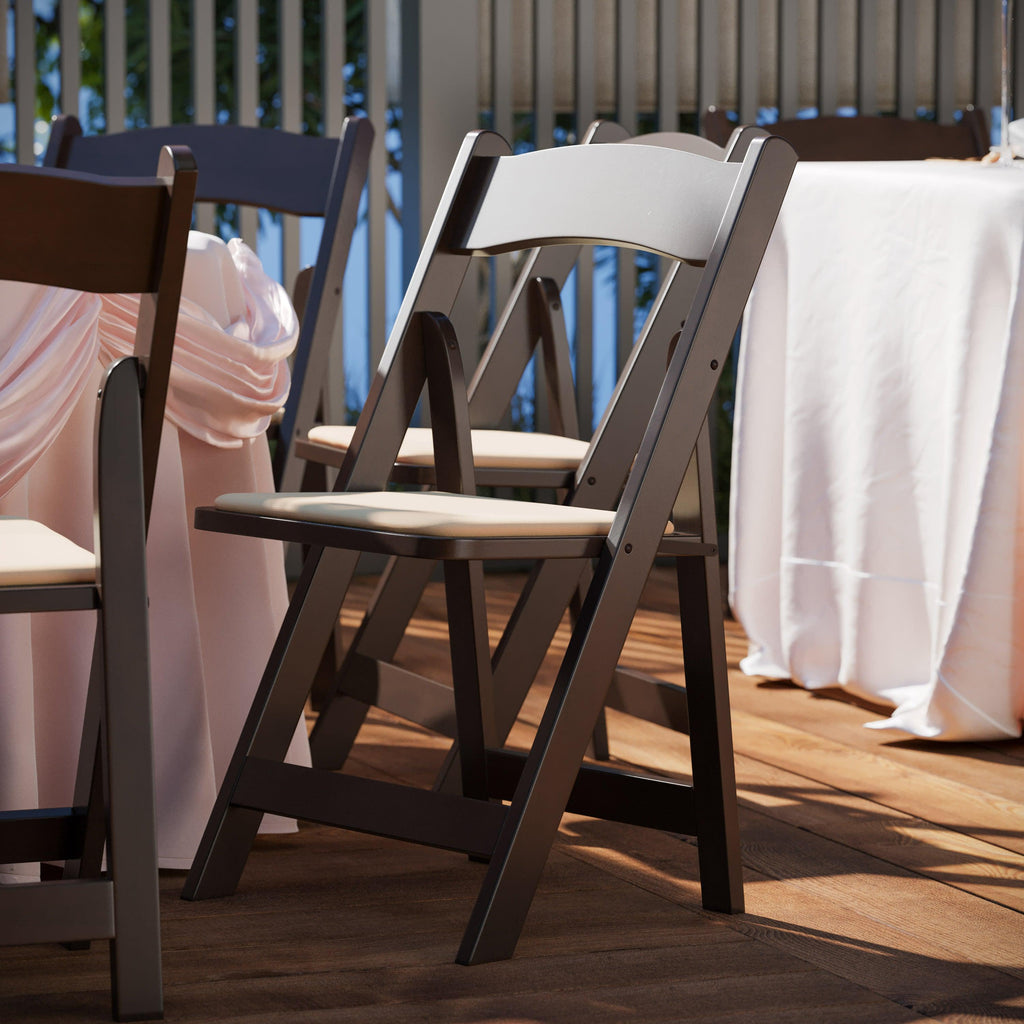 Series Wood Folding Chair with Vinyl Padded Seat