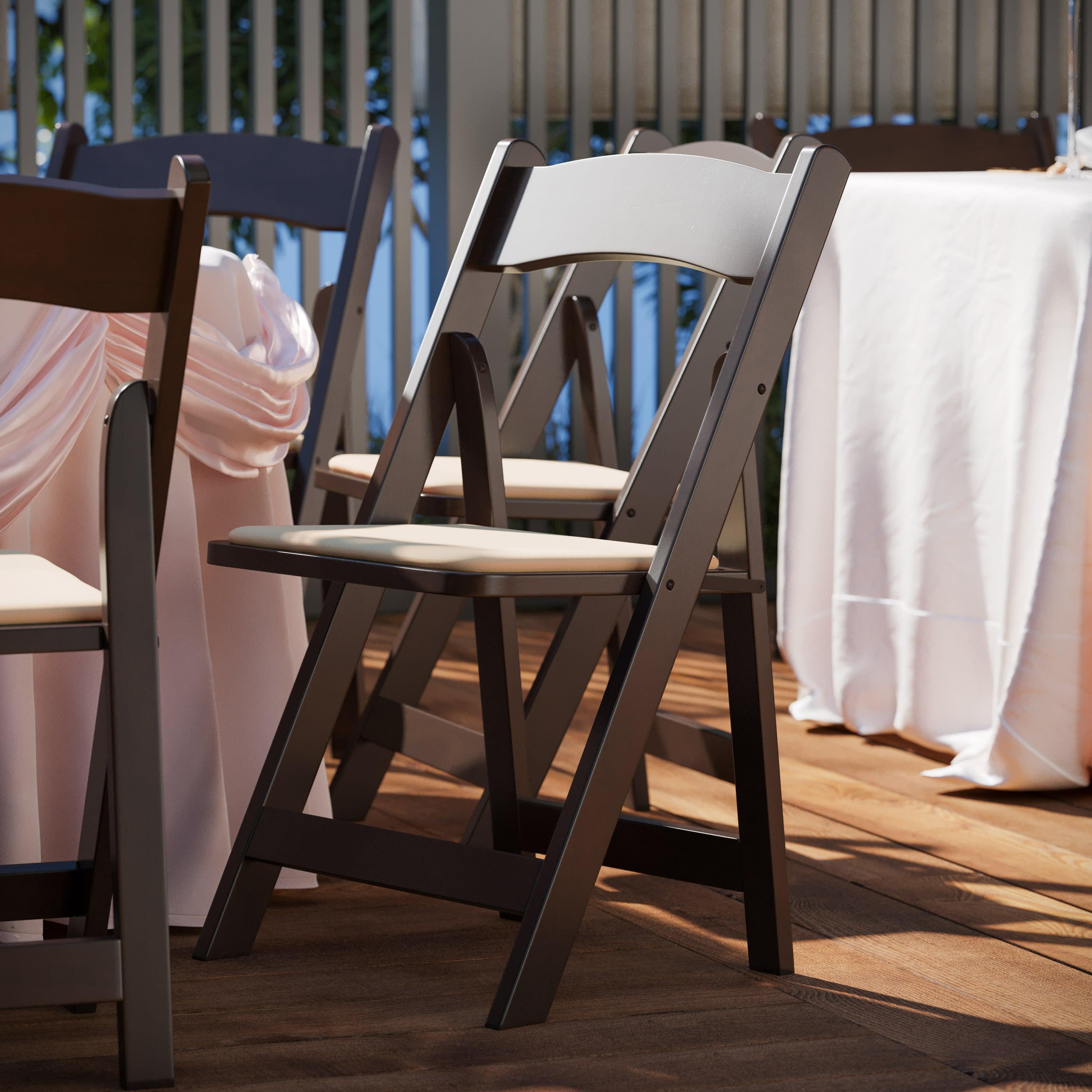 Series Wood Folding Chair with Vinyl Padded Seat