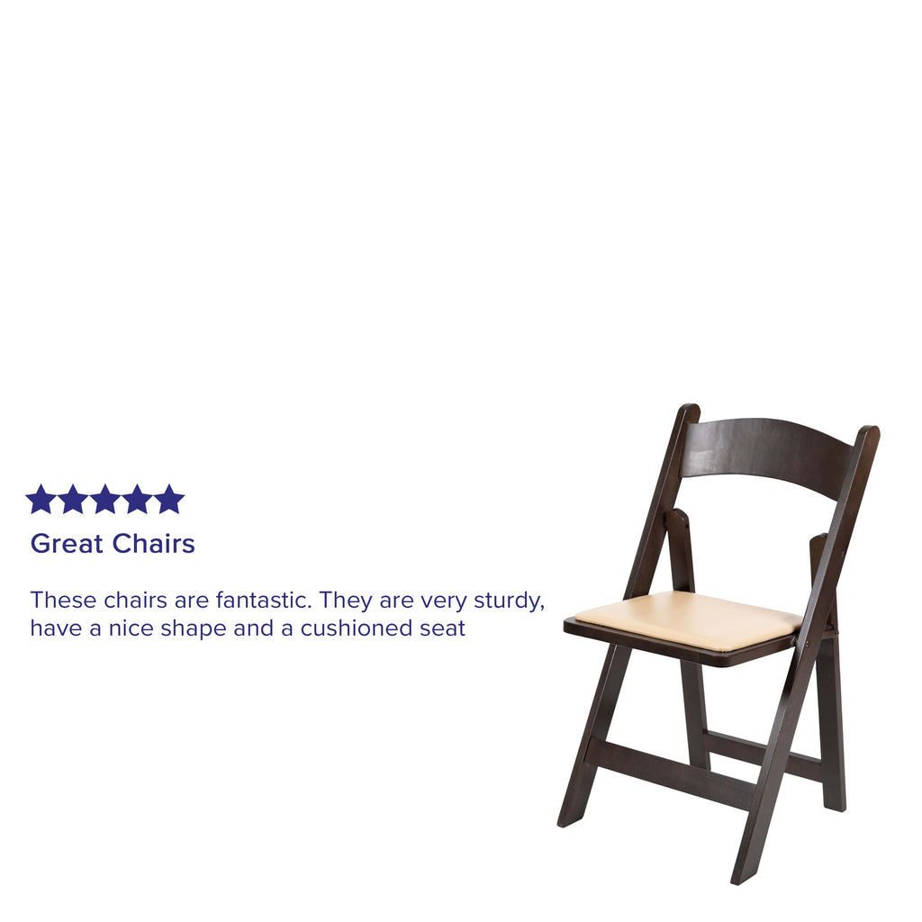Series Wood Folding Chair with Vinyl Padded Seat