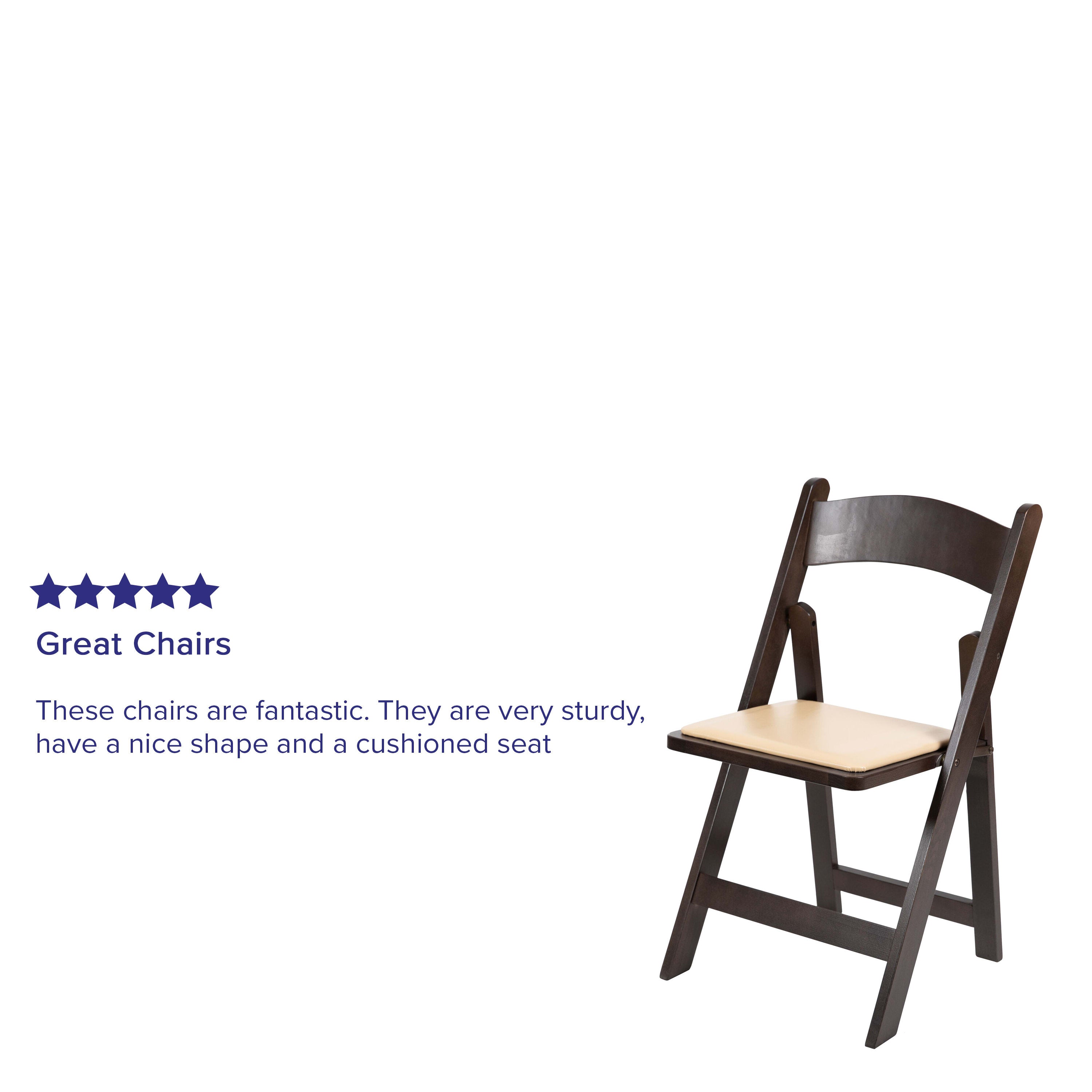 Series Wood Folding Chair with Vinyl Padded Seat