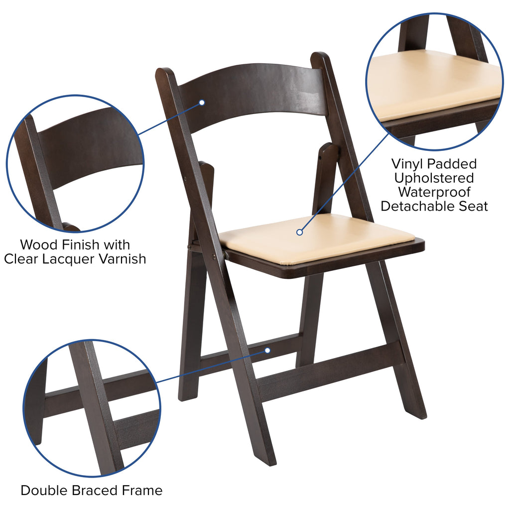 Series Wood Folding Chair with Vinyl Padded Seat