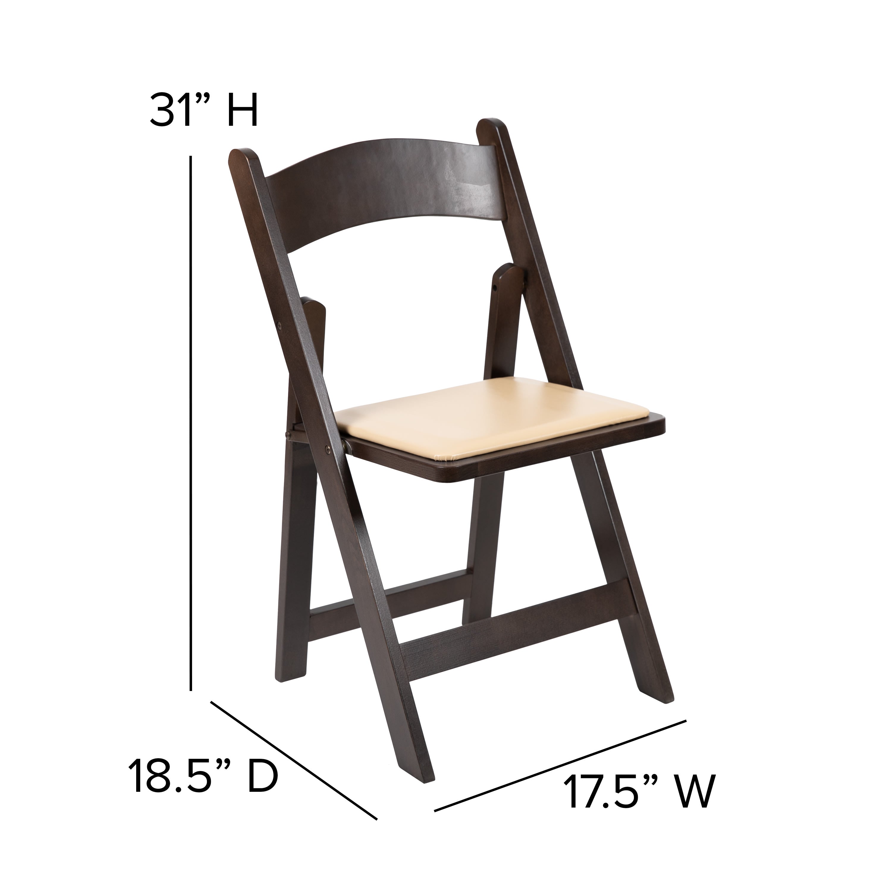 Series Wood Folding Chair with Vinyl Padded Seat