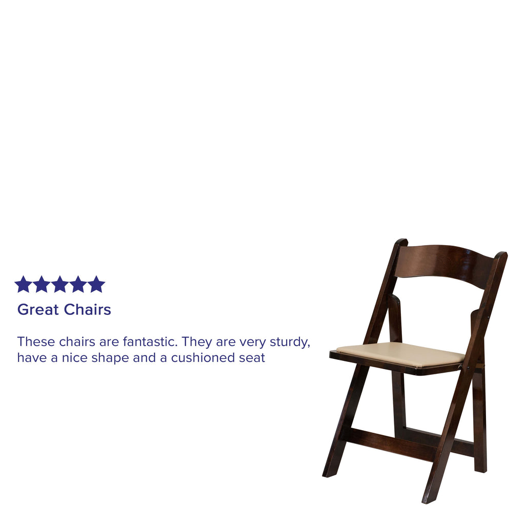 Series Wood Folding Chair with Vinyl Padded Seat