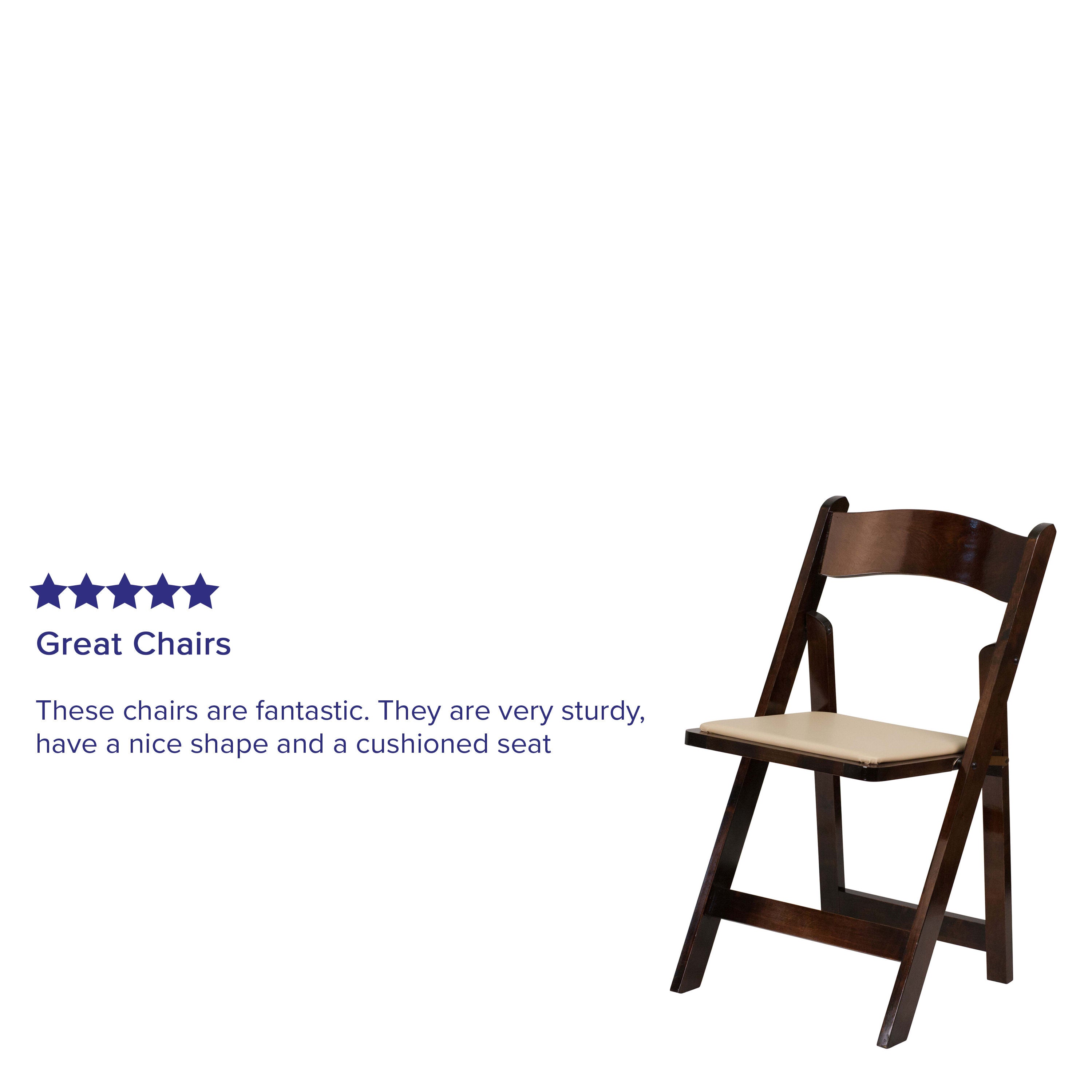 Series Wood Folding Chair with Vinyl Padded Seat