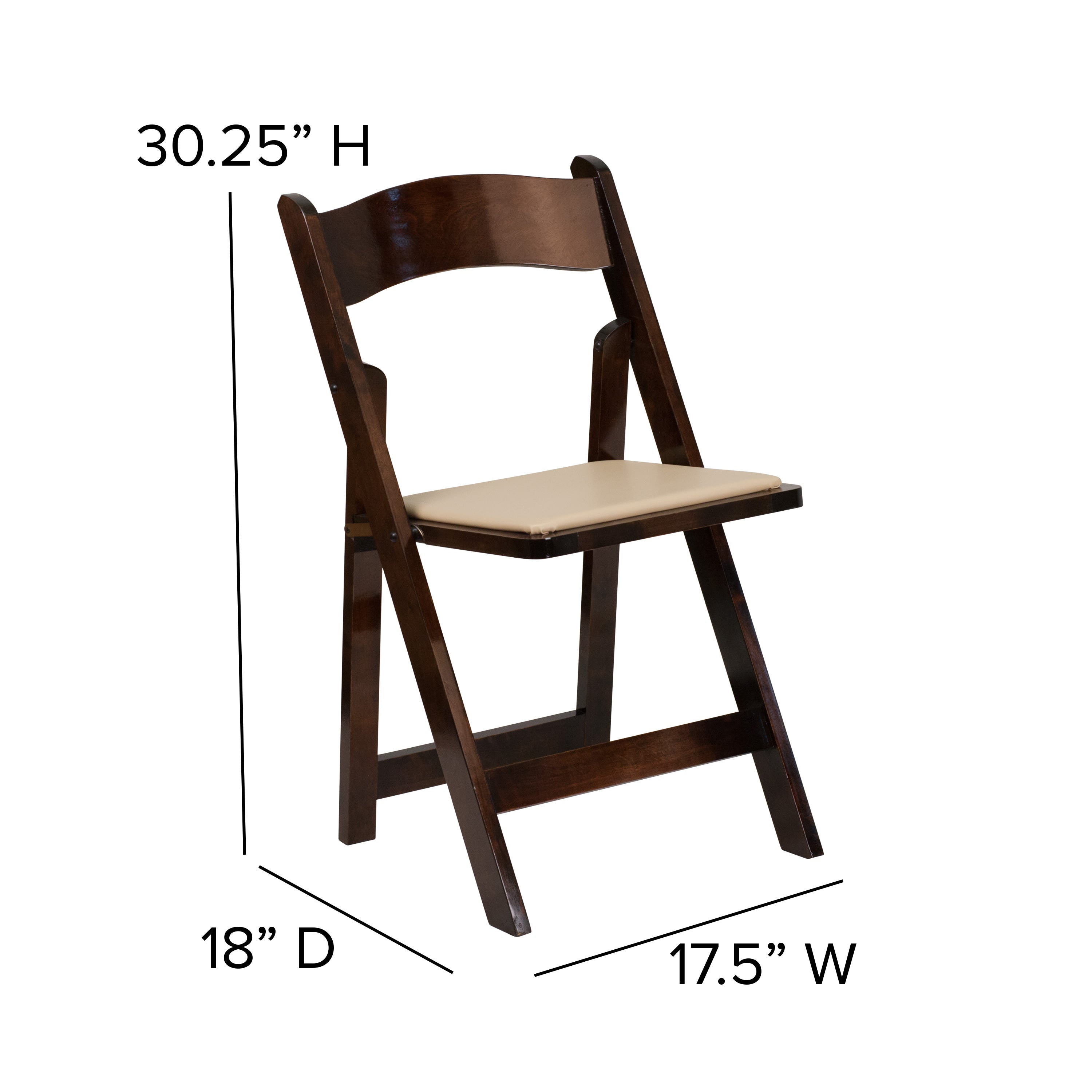 Series Wood Folding Chair with Vinyl Padded Seat