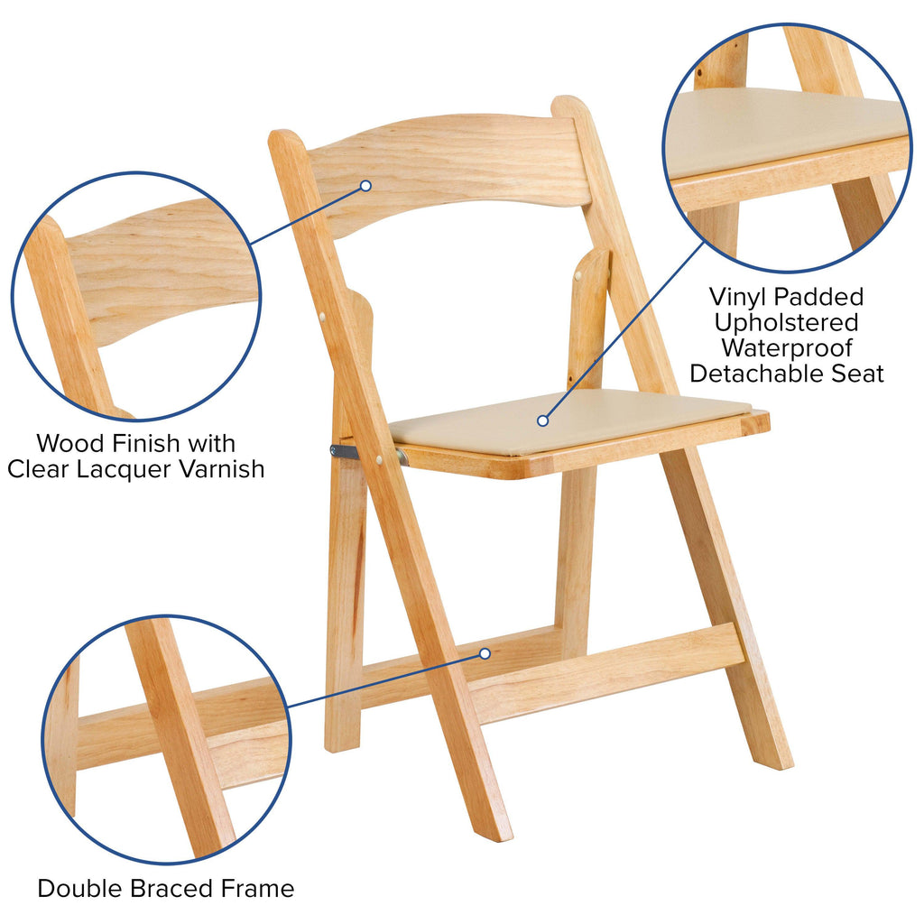 Series Wood Folding Chair with Vinyl Padded Seat