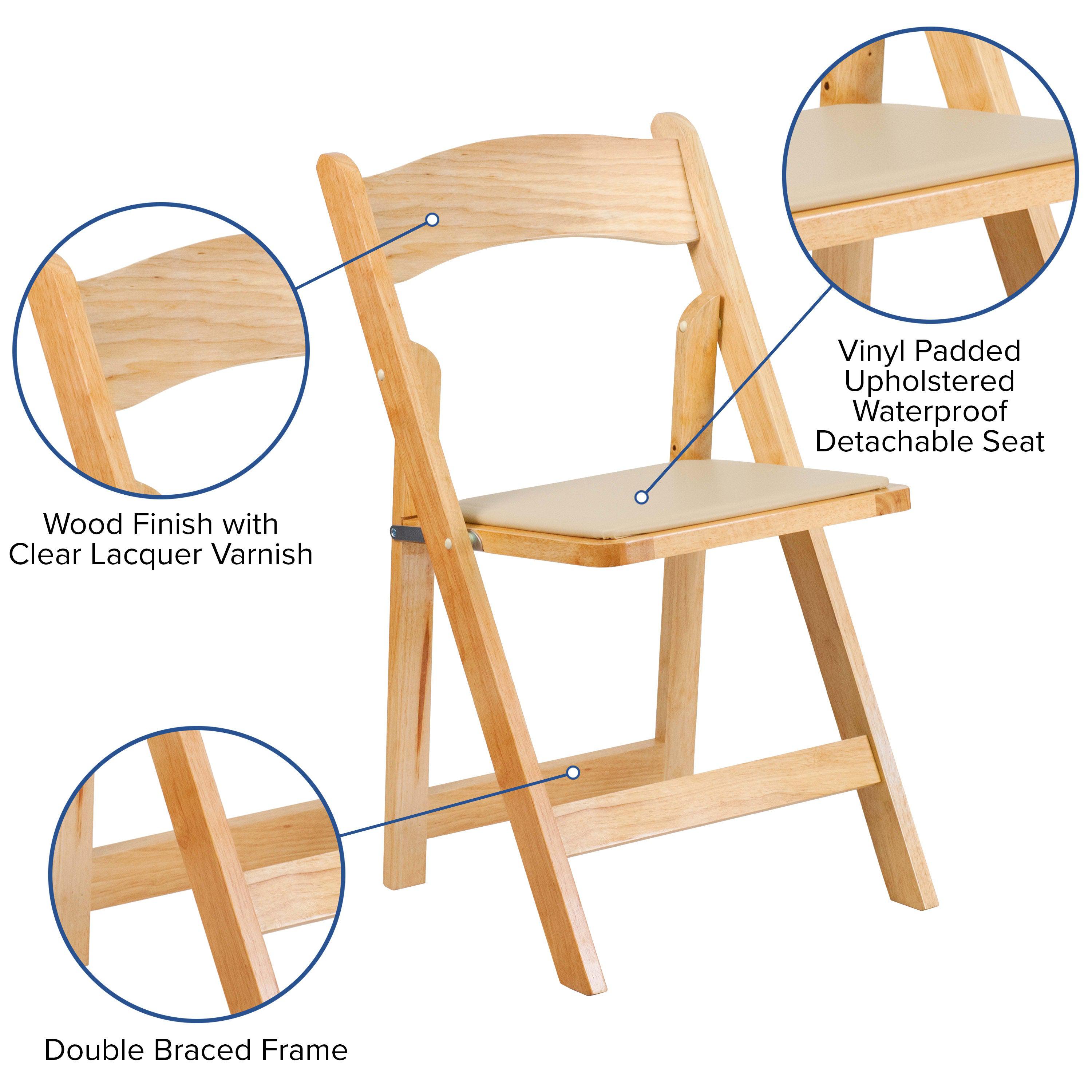 Series Wood Folding Chair with Vinyl Padded Seat