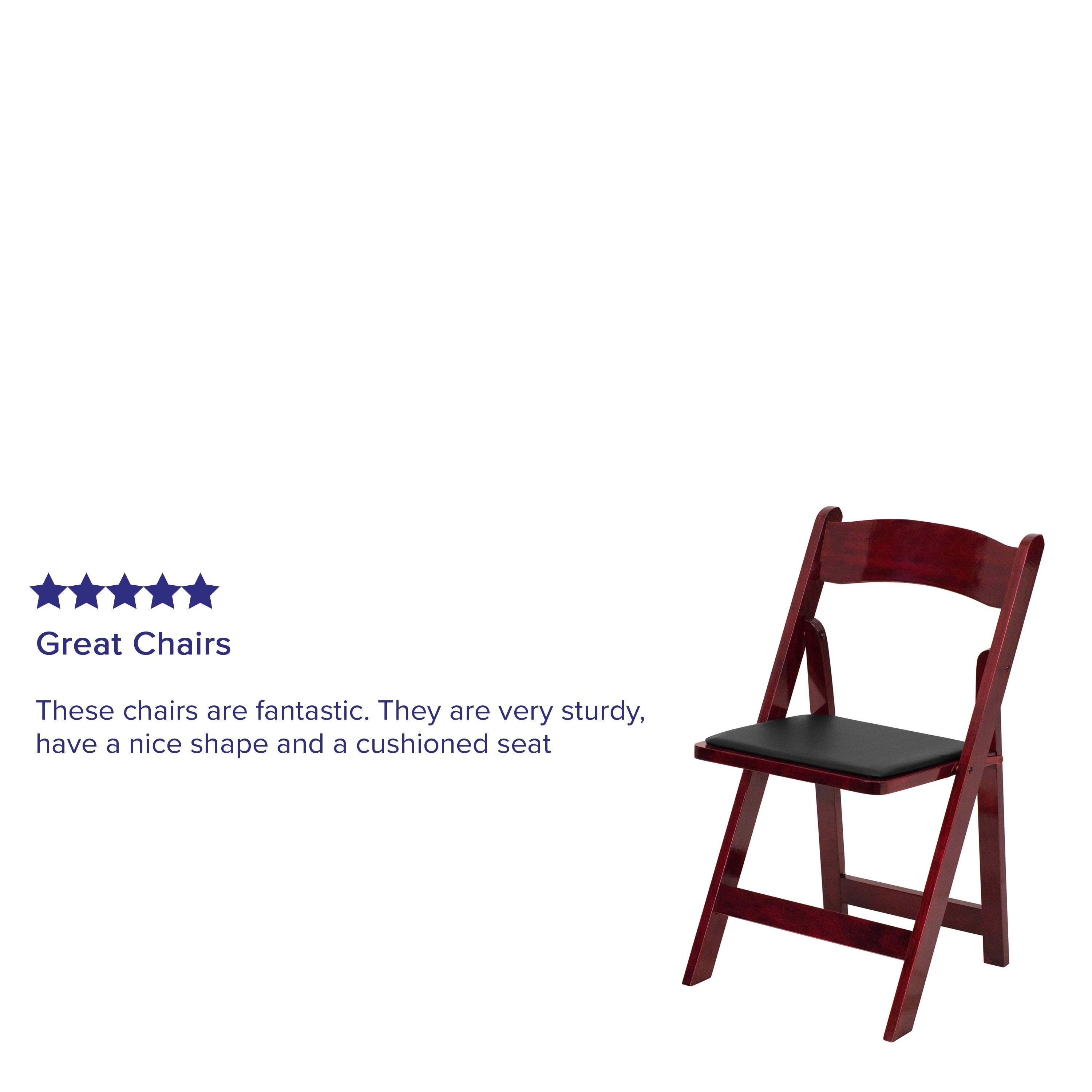 Series Wood Folding Chair with Vinyl Padded Seat