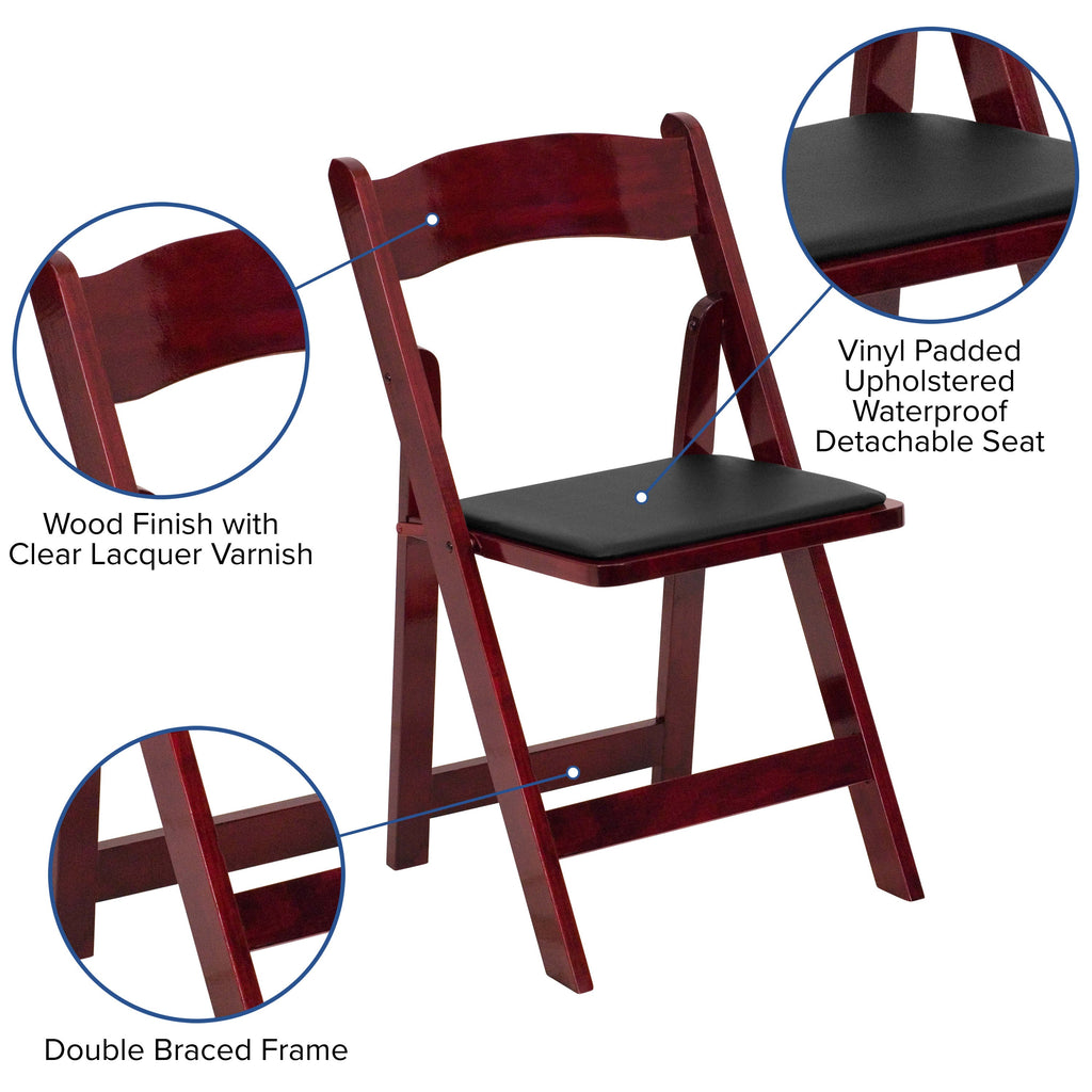 Series Wood Folding Chair with Vinyl Padded Seat