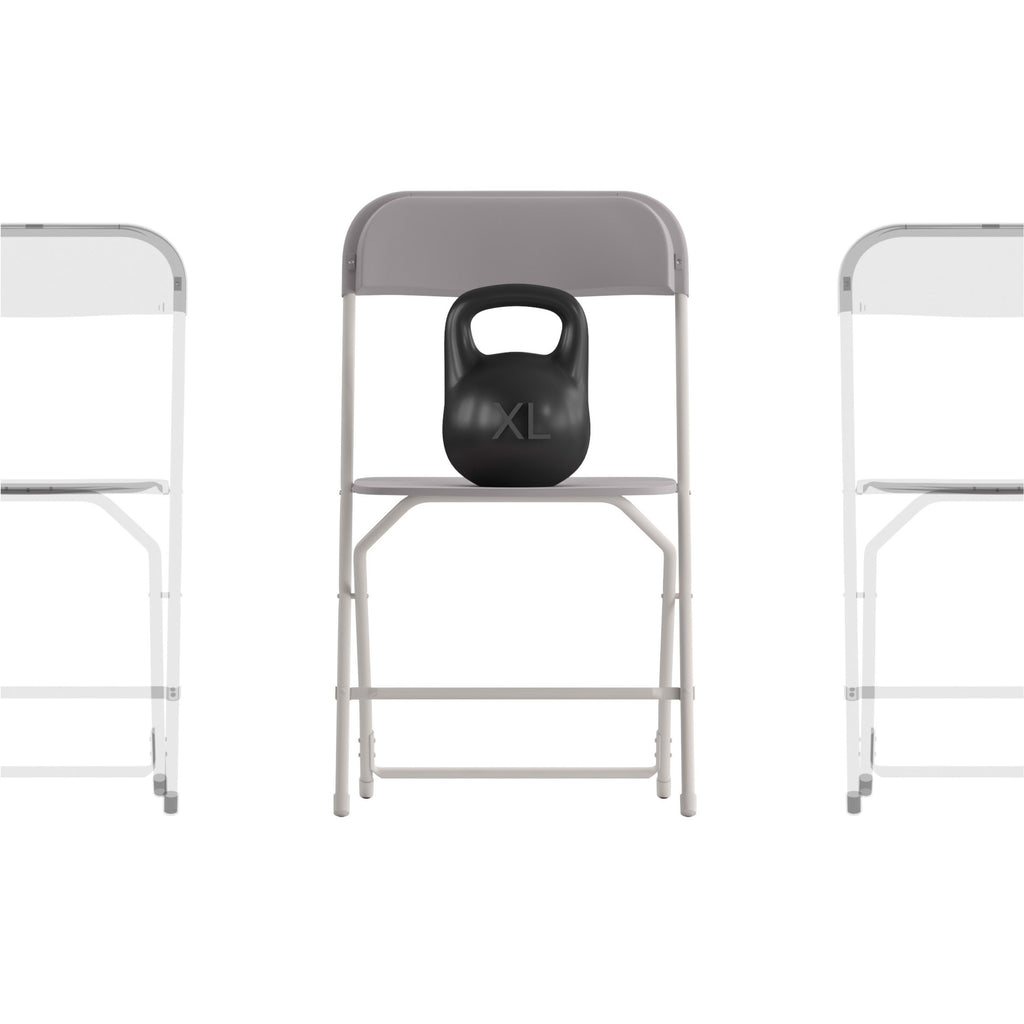 Big and Tall Commercial Folding Chair - Extra Wide 650LB. Capacity - Durable Plastic - 4-Pack