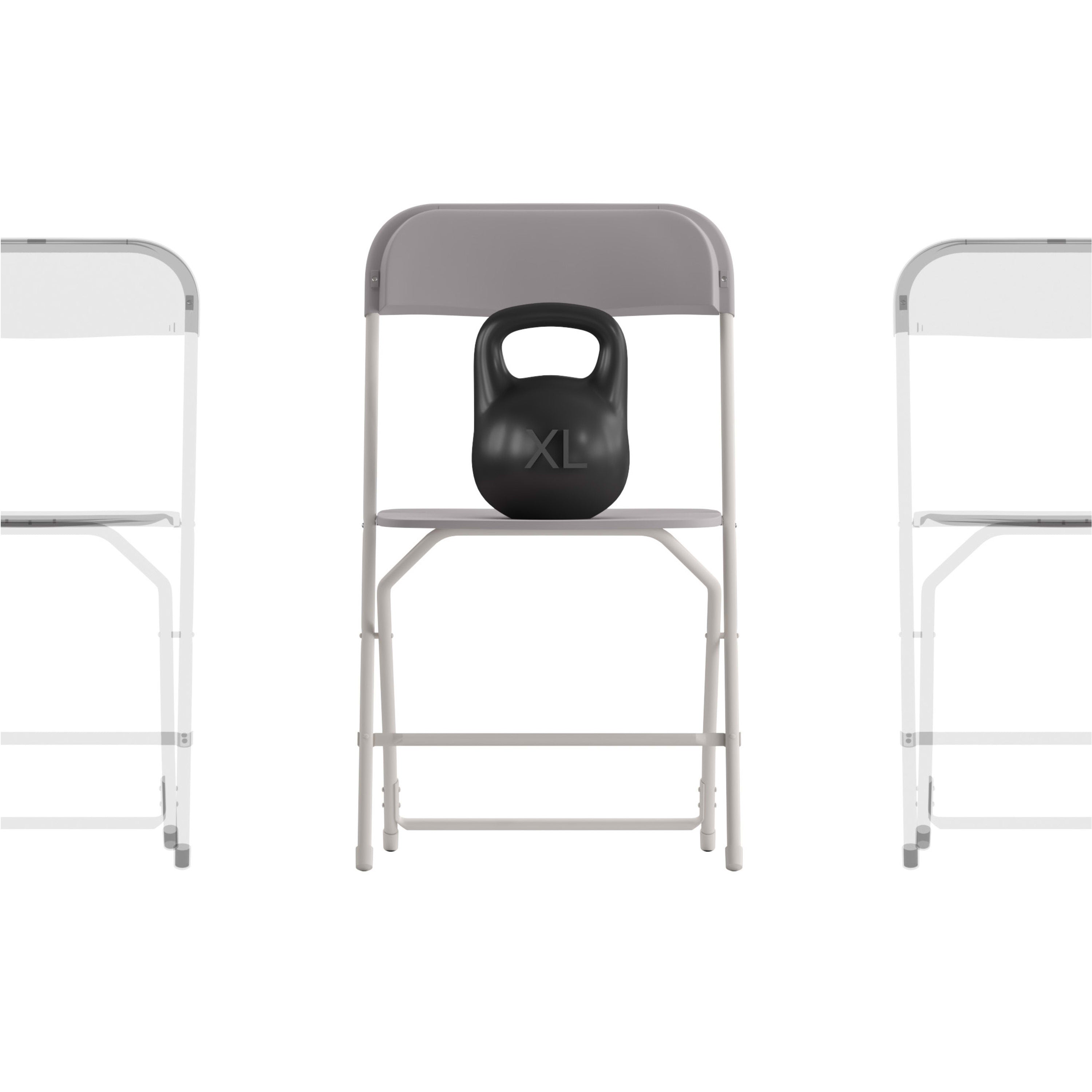 Big and Tall Commercial Folding Chair - Extra Wide 650LB. Capacity - Durable Plastic - 4-Pack