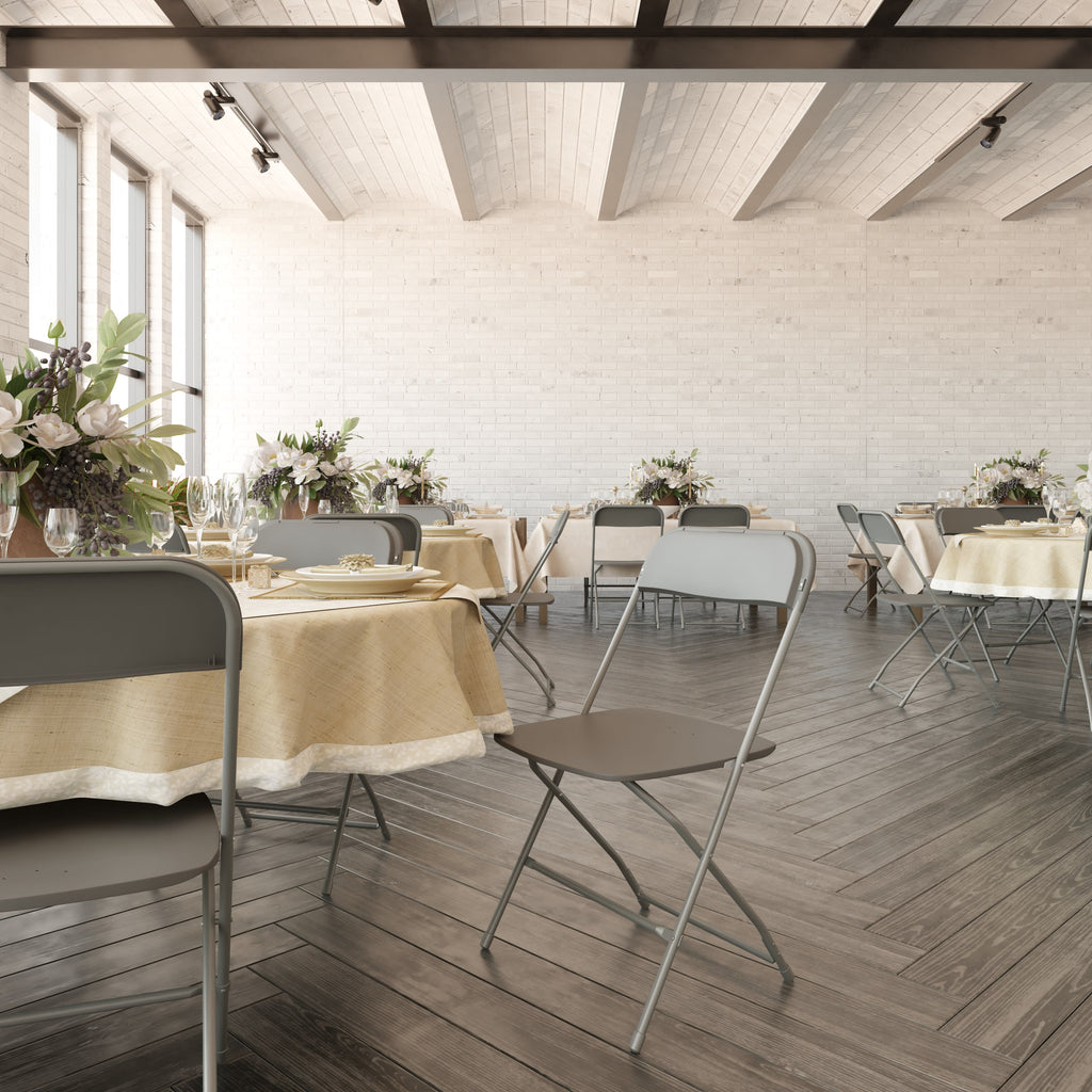 Big and Tall Commercial Folding Chair - Extra Wide 650LB. Capacity - Durable Plastic - 4-Pack