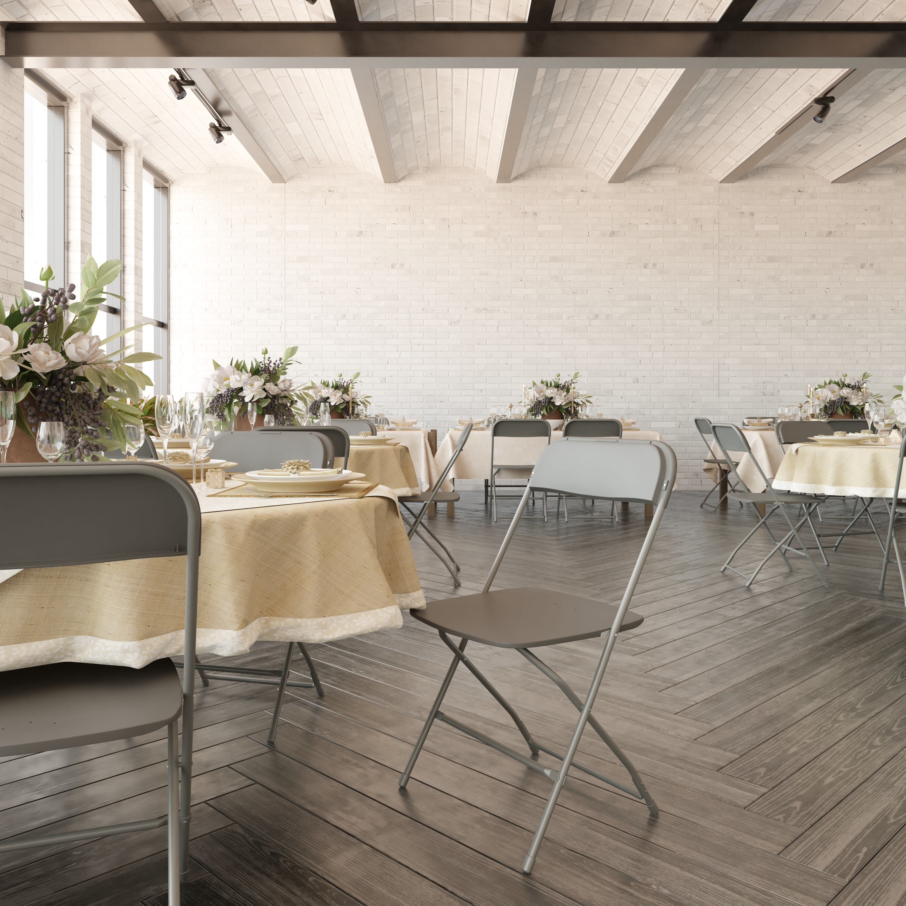 Big and Tall Commercial Folding Chair - Extra Wide 650LB. Capacity - Durable Plastic - 4-Pack