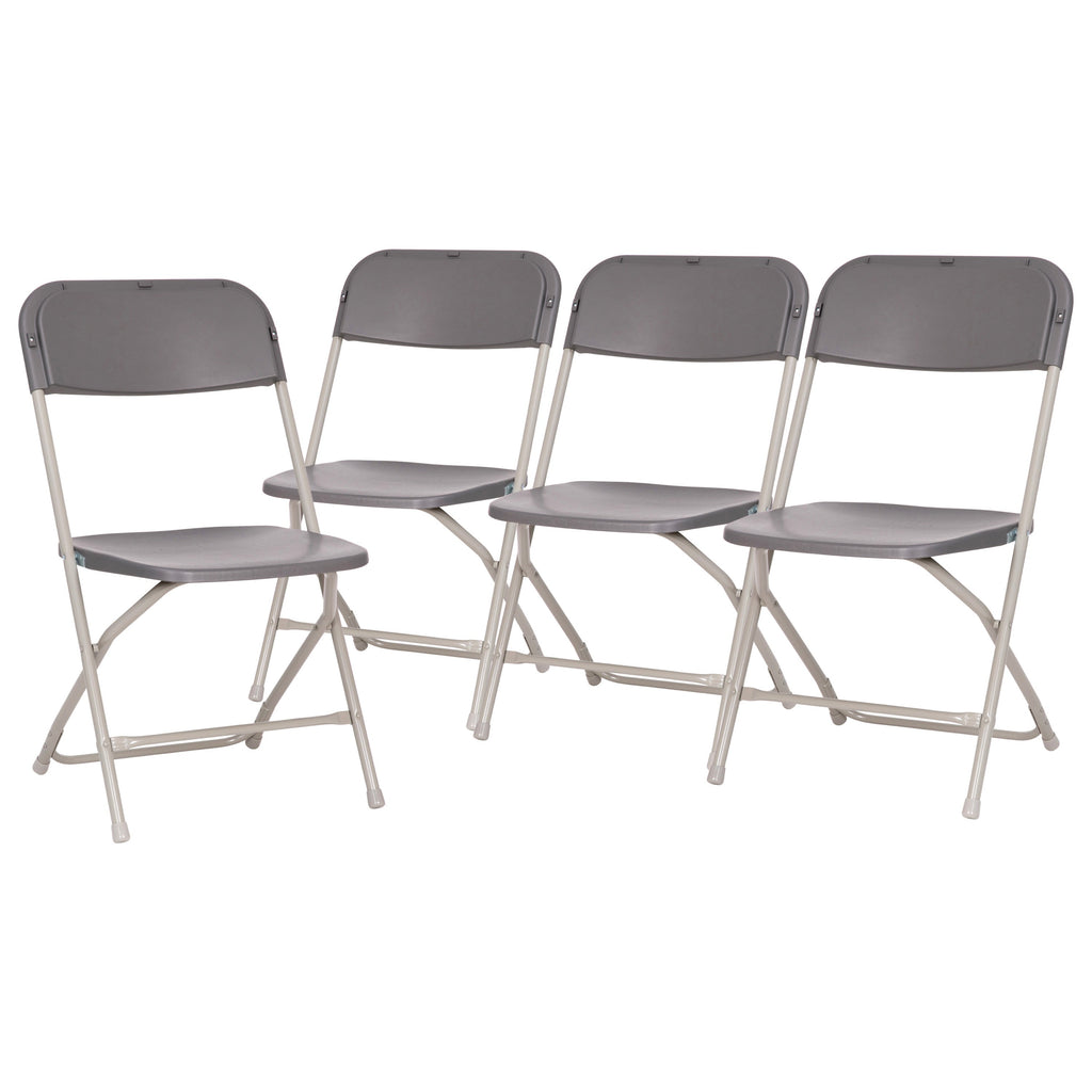 Big and Tall Commercial Folding Chair - Extra Wide 650LB. Capacity - Durable Plastic - 4-Pack