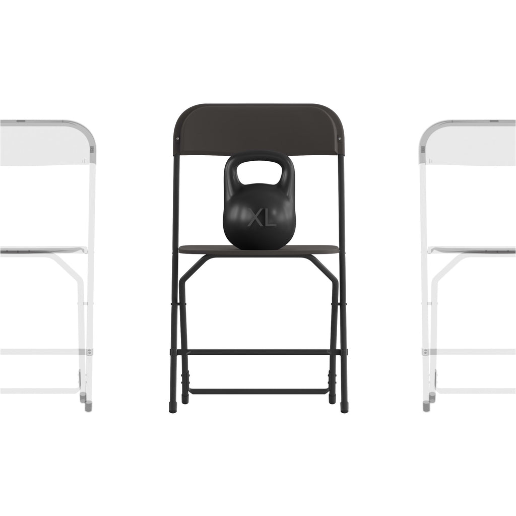 Big and Tall Commercial Folding Chair - Extra Wide 650LB. Capacity - Durable Plastic - 4-Pack