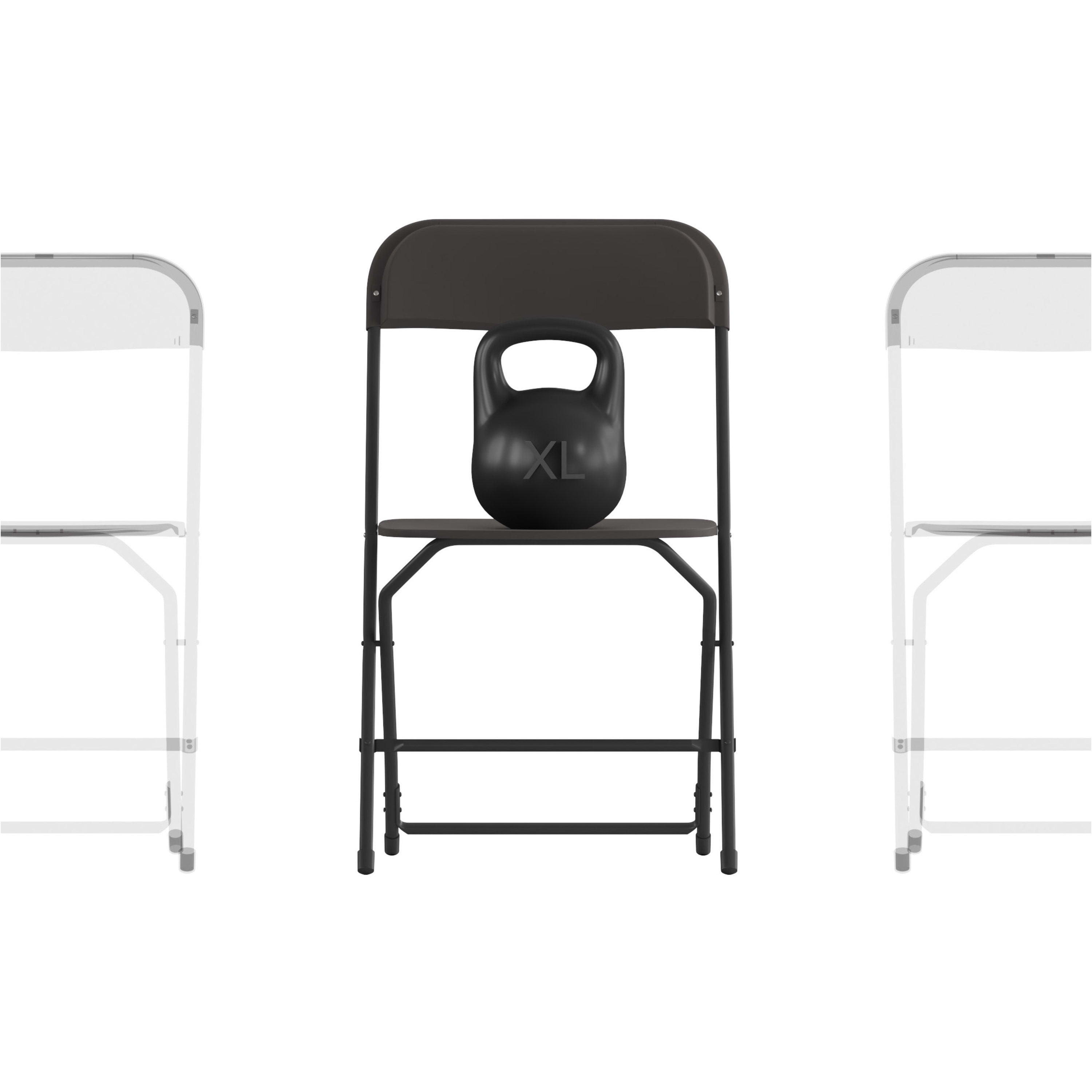 Big and Tall Commercial Folding Chair - Extra Wide 650LB. Capacity - Durable Plastic - 4-Pack