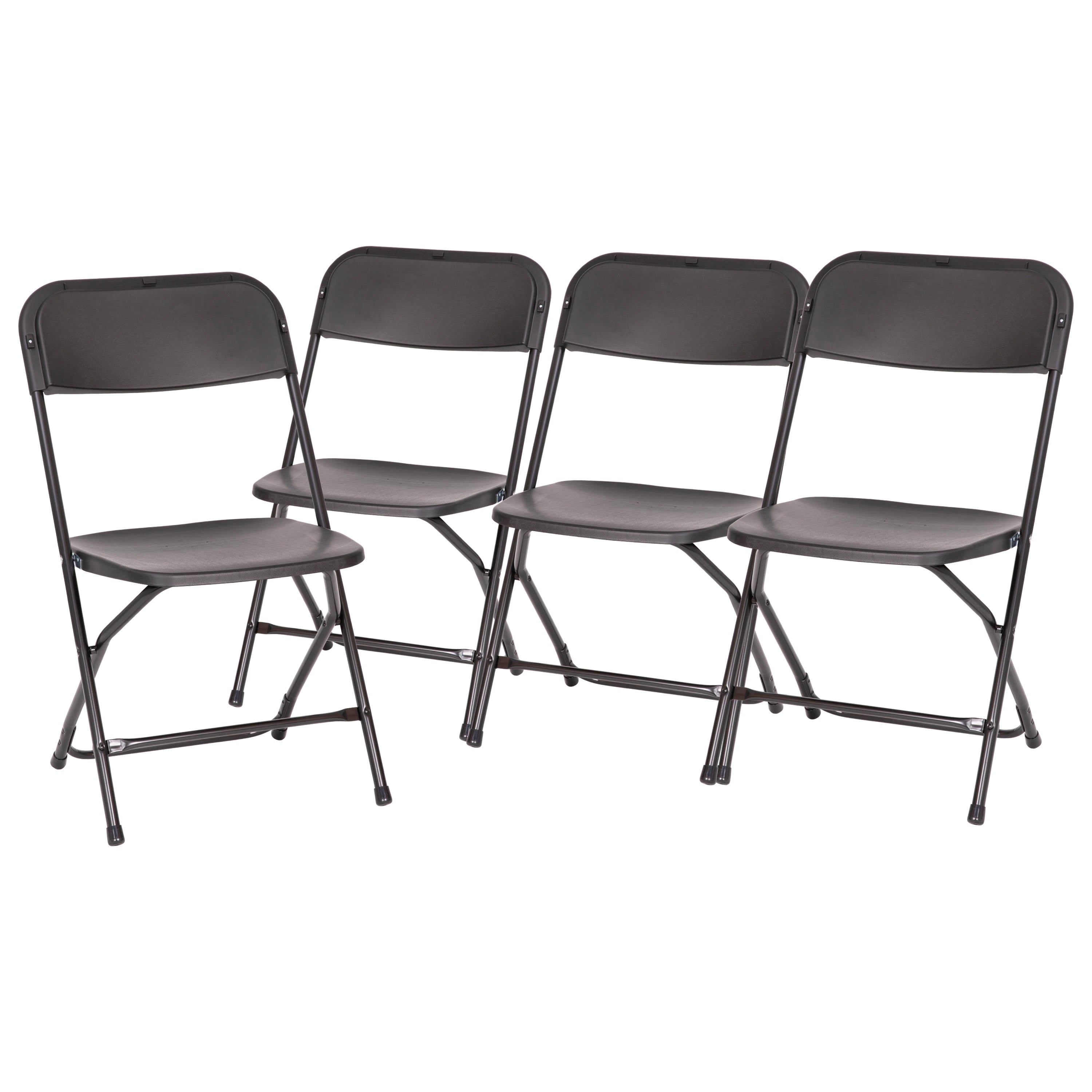 Big and Tall Commercial Folding Chair - Extra Wide 650LB. Capacity - Durable Plastic - 4-Pack