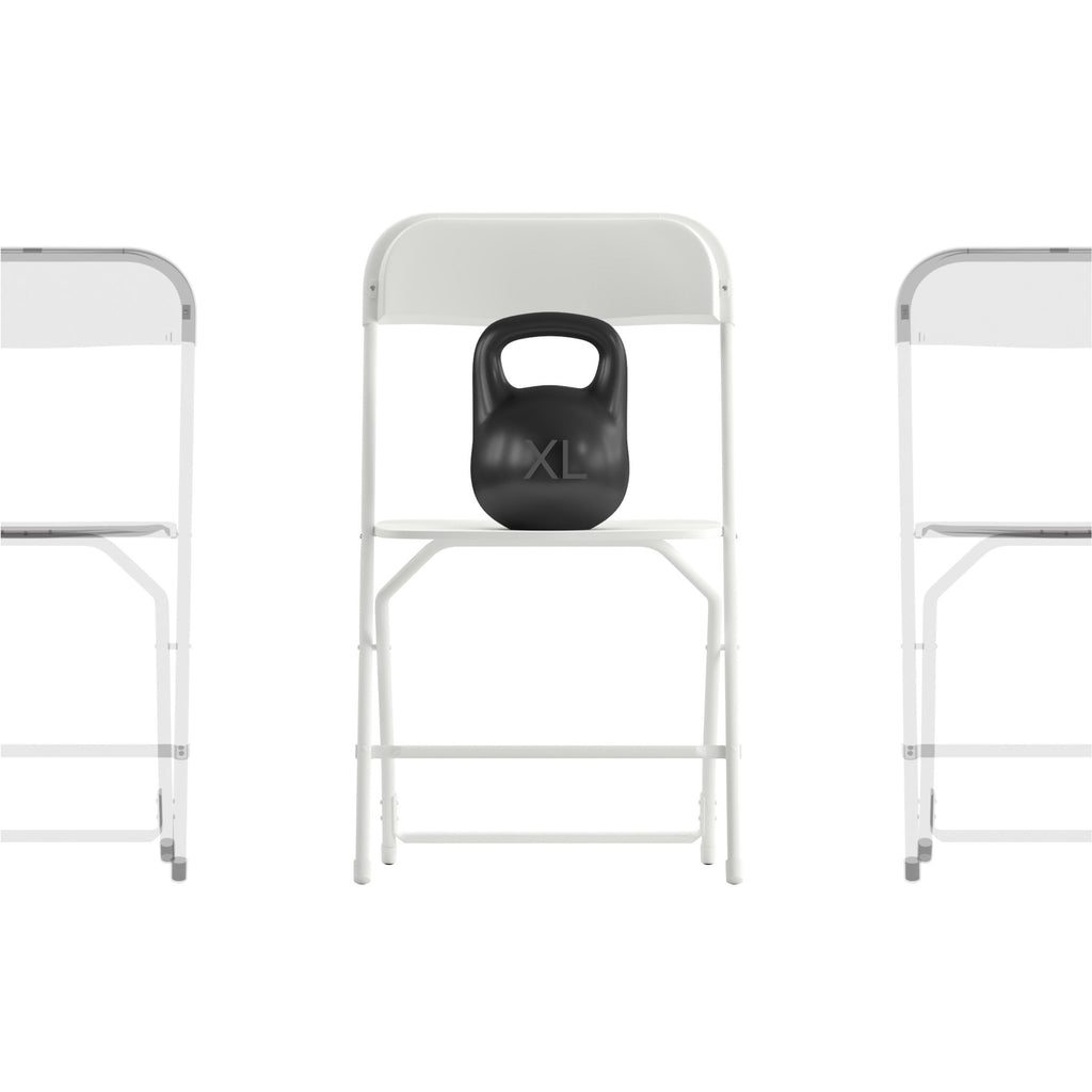 Big and Tall Commercial Folding Chair - Extra Wide 650LB. Capacity - Durable Plastic - 4-Pack
