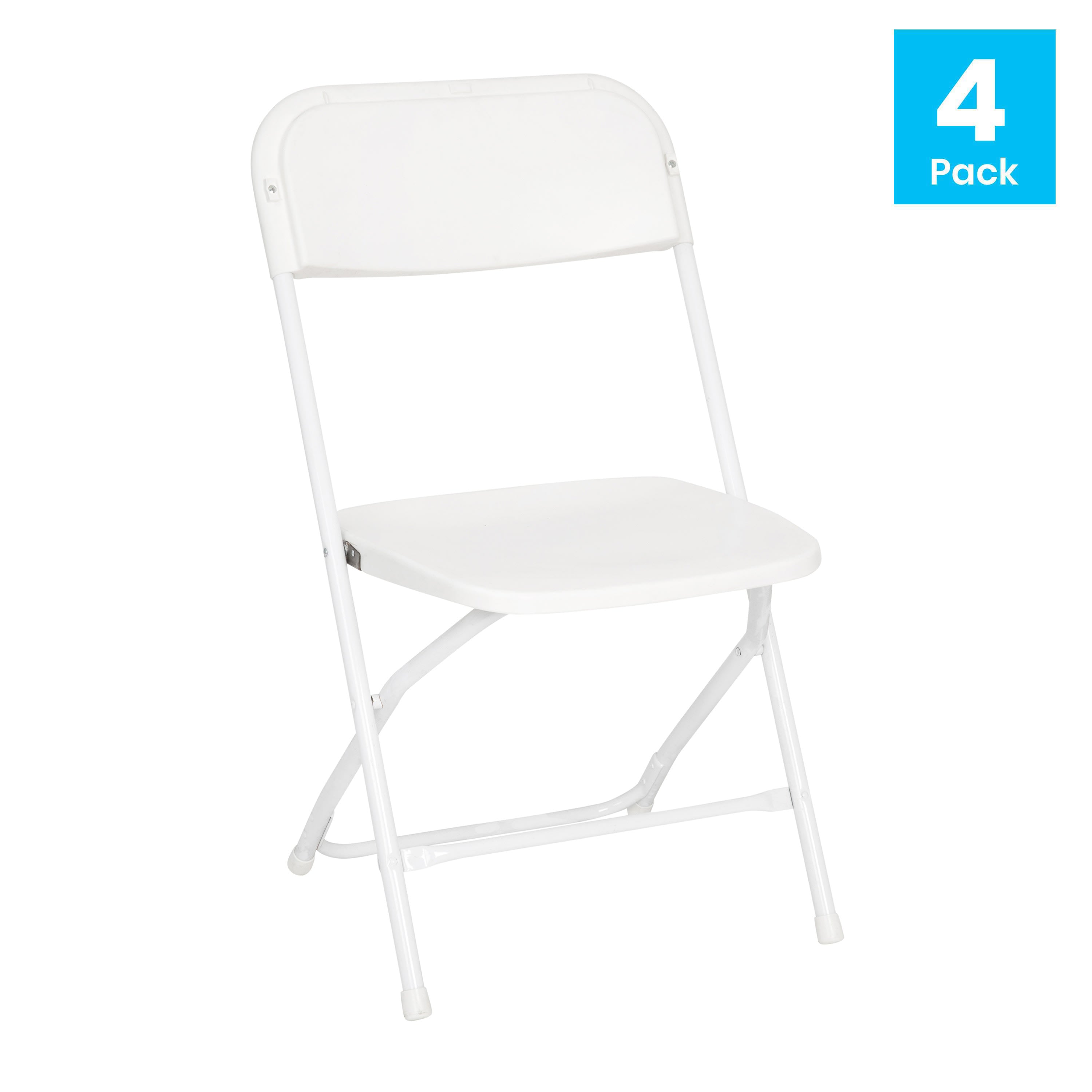 Big and Tall Commercial Folding Chair - Extra Wide 650LB. Capacity - Durable Plastic - 4-Pack