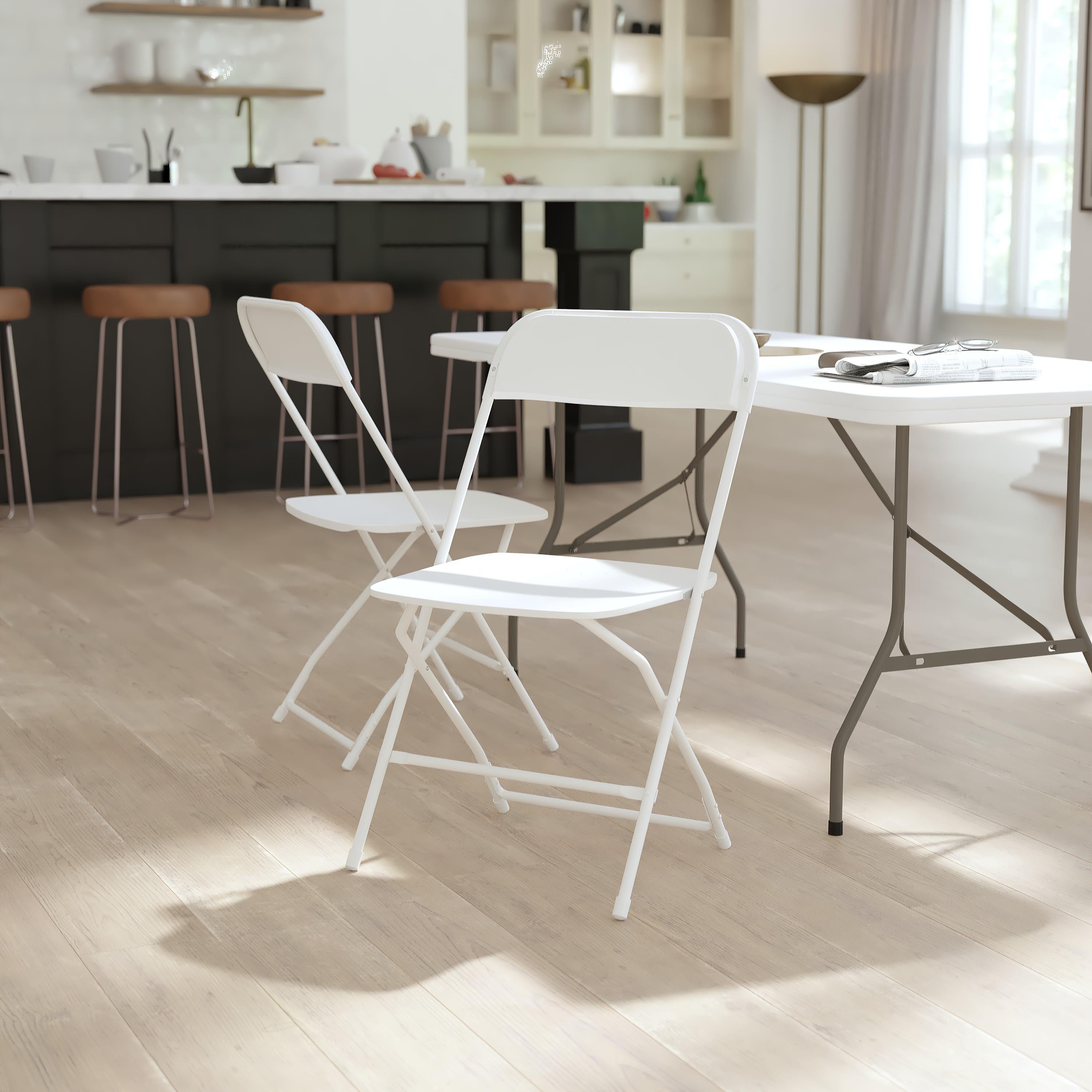 Big and Tall Commercial Folding Chair - Extra Wide 650LB. Capacity - Durable Plastic - 4-Pack