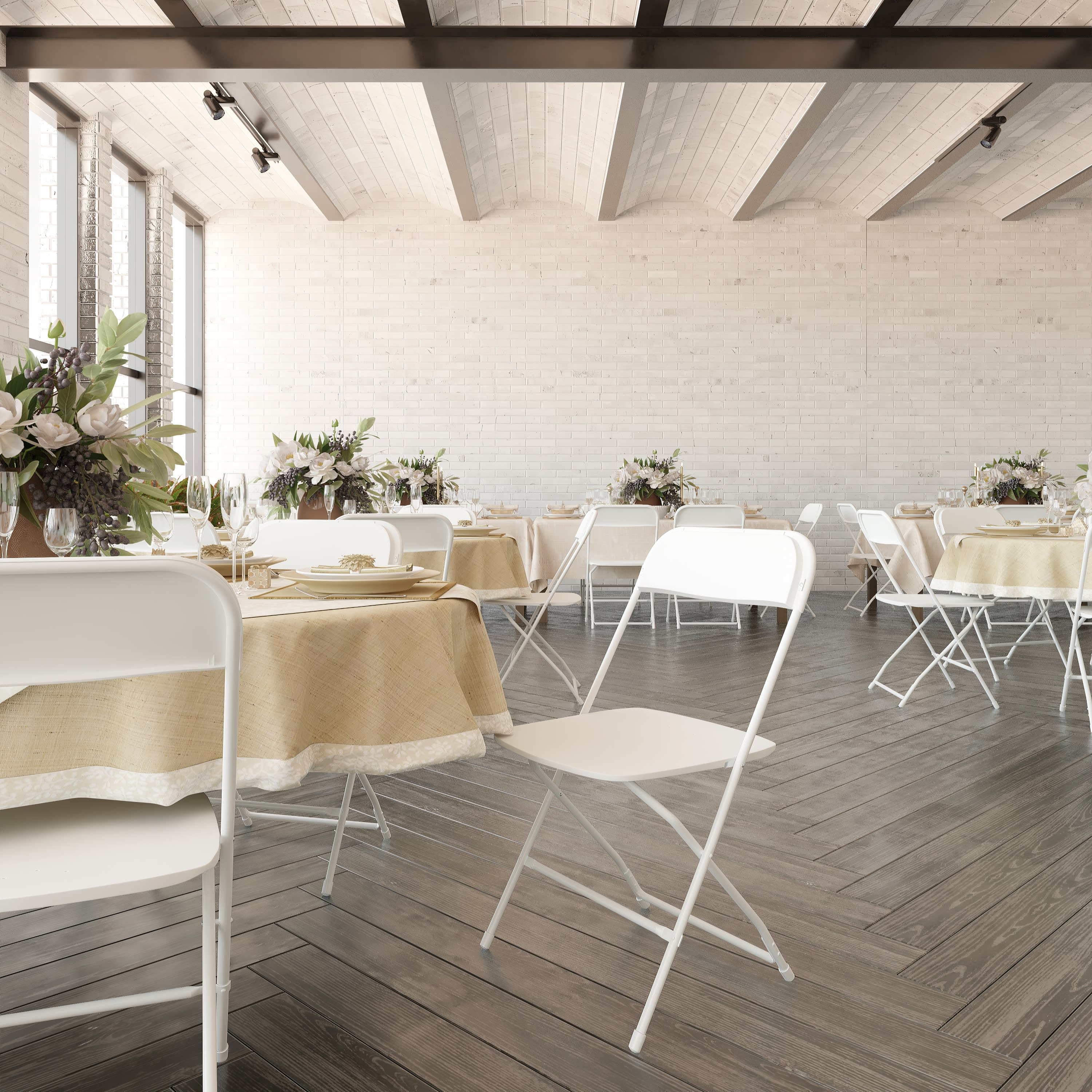 Big and Tall Commercial Folding Chair - Extra Wide 650LB. Capacity - Durable Plastic - 4-Pack