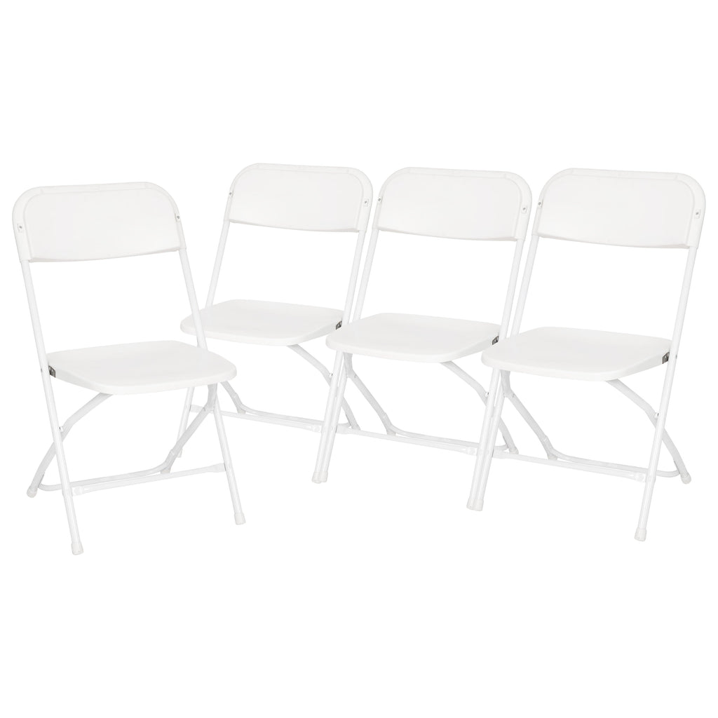 Big and Tall Commercial Folding Chair - Extra Wide 650LB. Capacity - Durable Plastic - 4-Pack