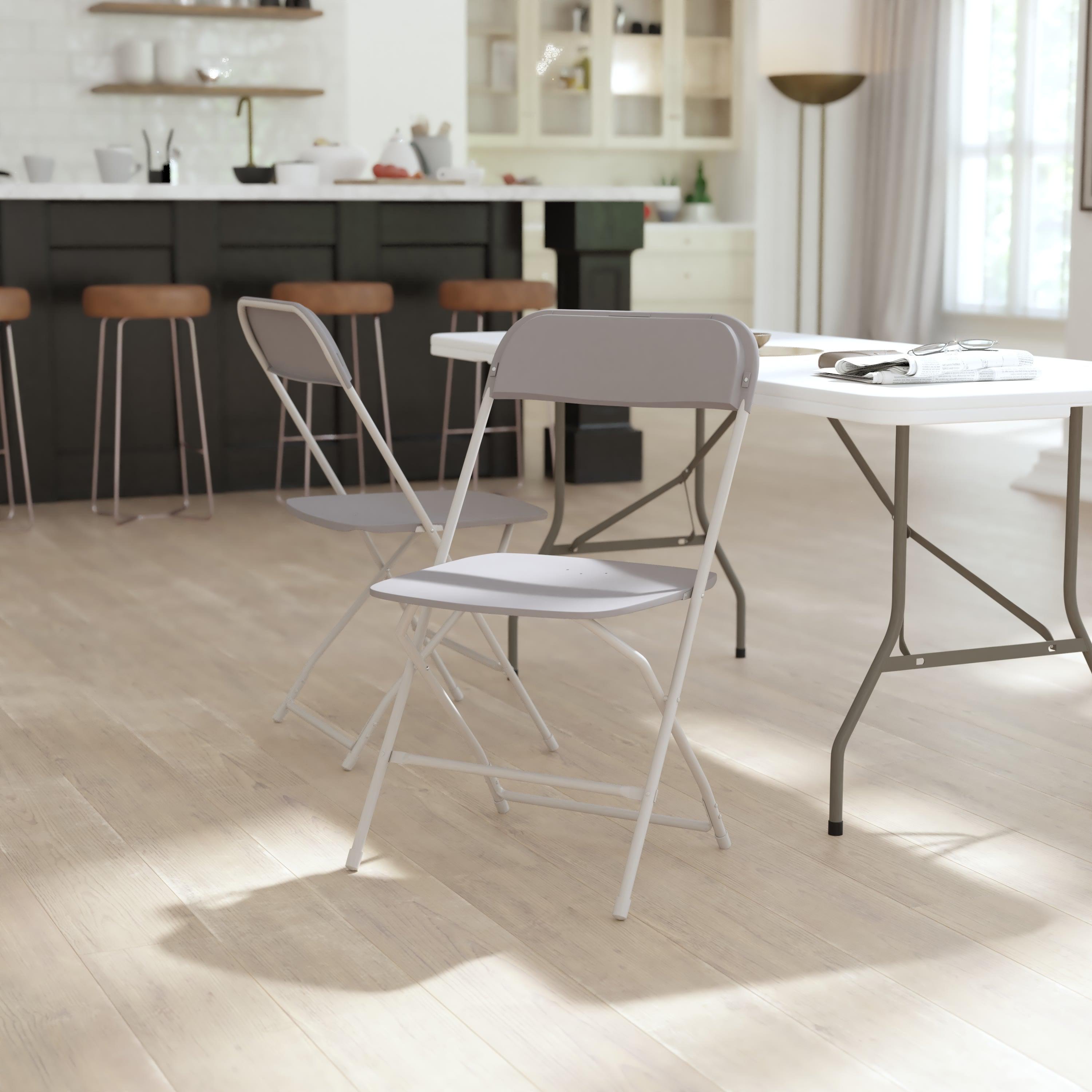 Big and Tall Commercial Folding Chair - Extra Wide 650LB. Capacity - Durable Plastic - 4-Pack