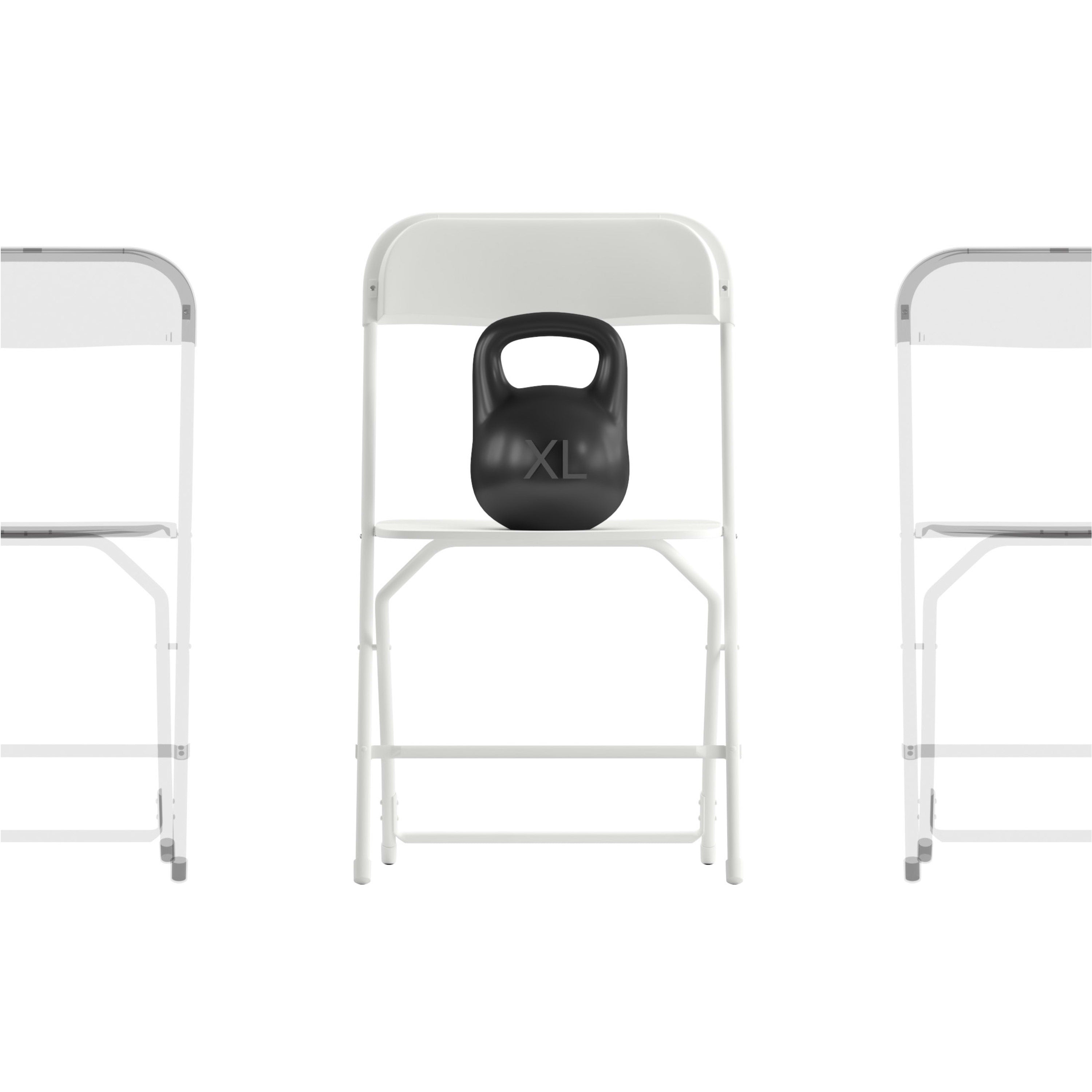 Big and Tall Commercial Folding Chair - Extra Wide 650LB. Capacity - Durable Plastic - 4-Pack